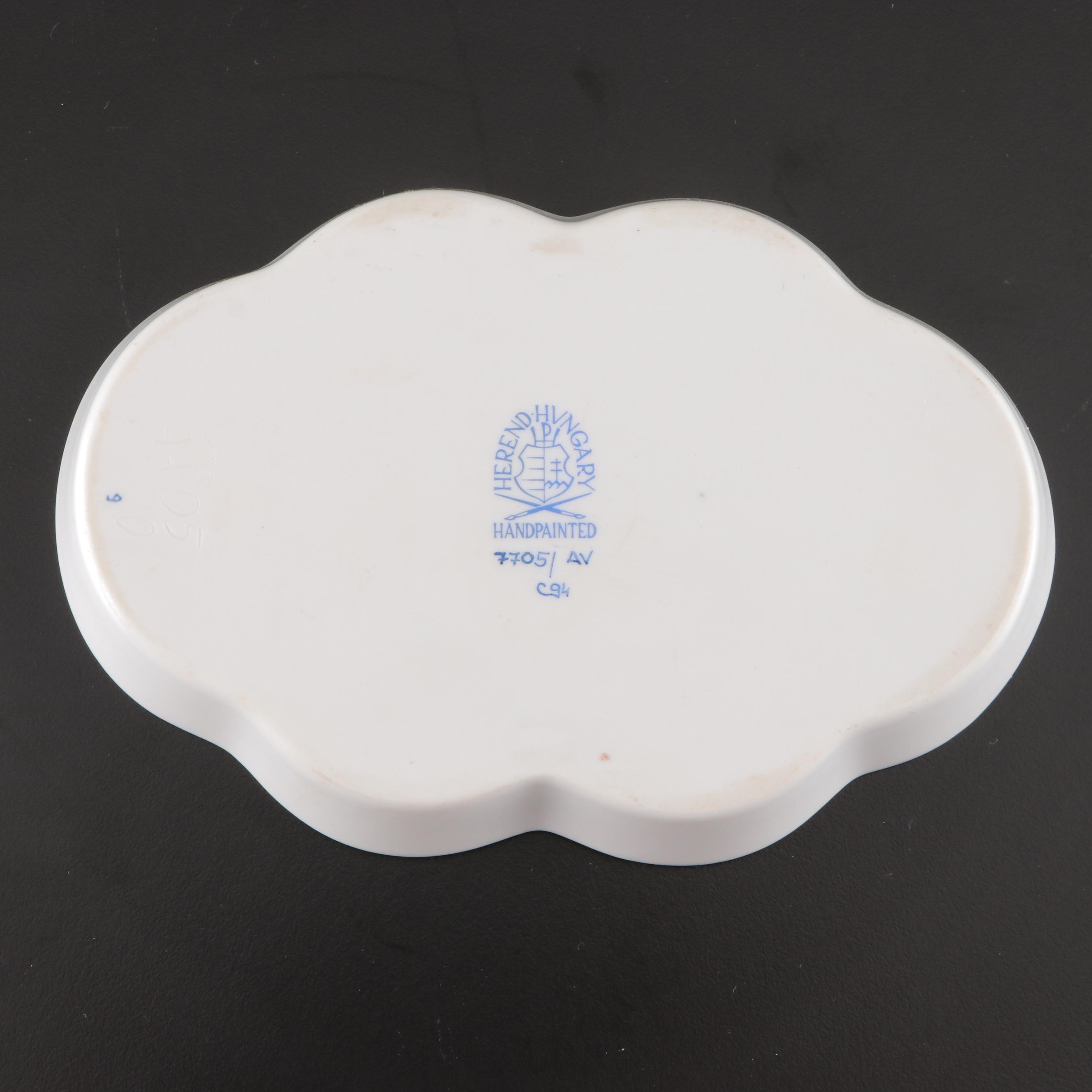 Herend "Chinese Bouquet" Porcelain Trinket Dish, March 1994