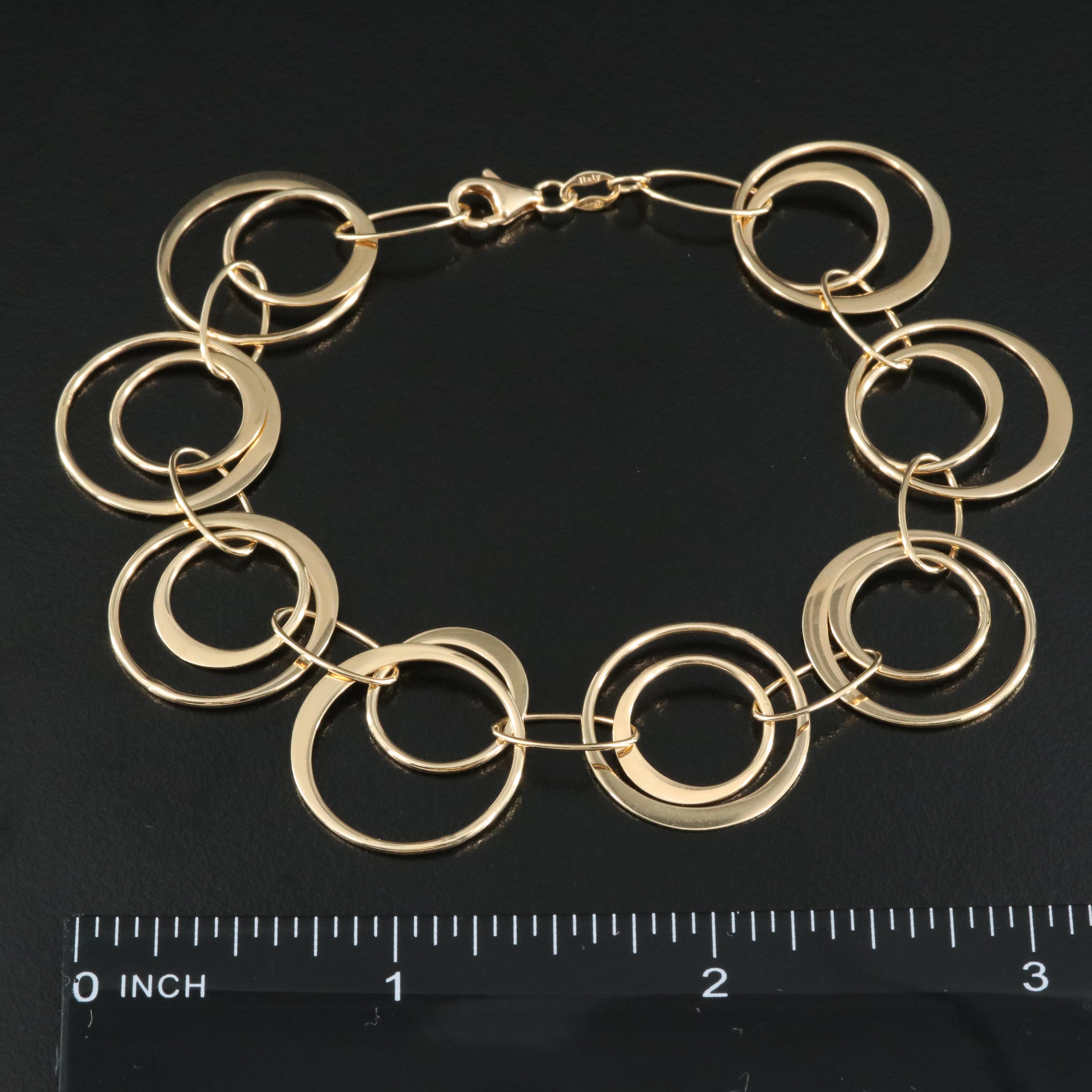 Italian 14K Concentric Circle Bracelet