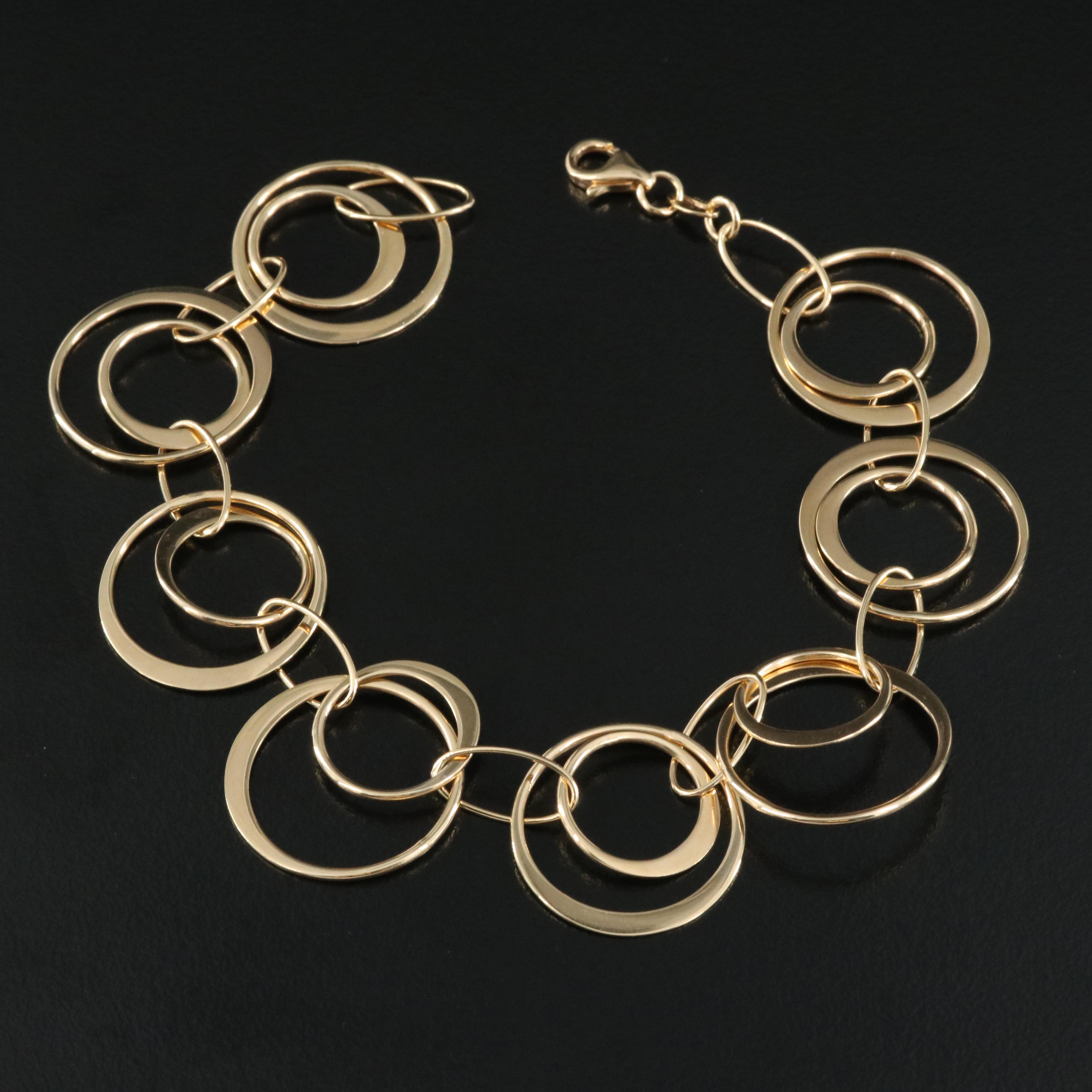 Italian 14K Concentric Circle Bracelet