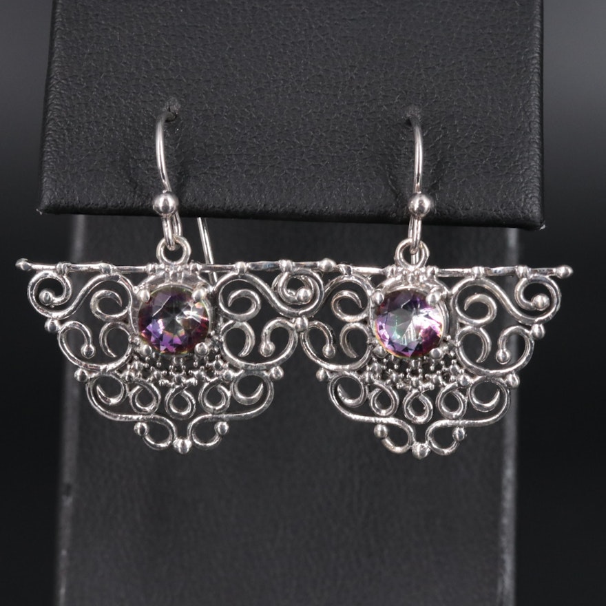 Sterling Silver Topaz Earrings