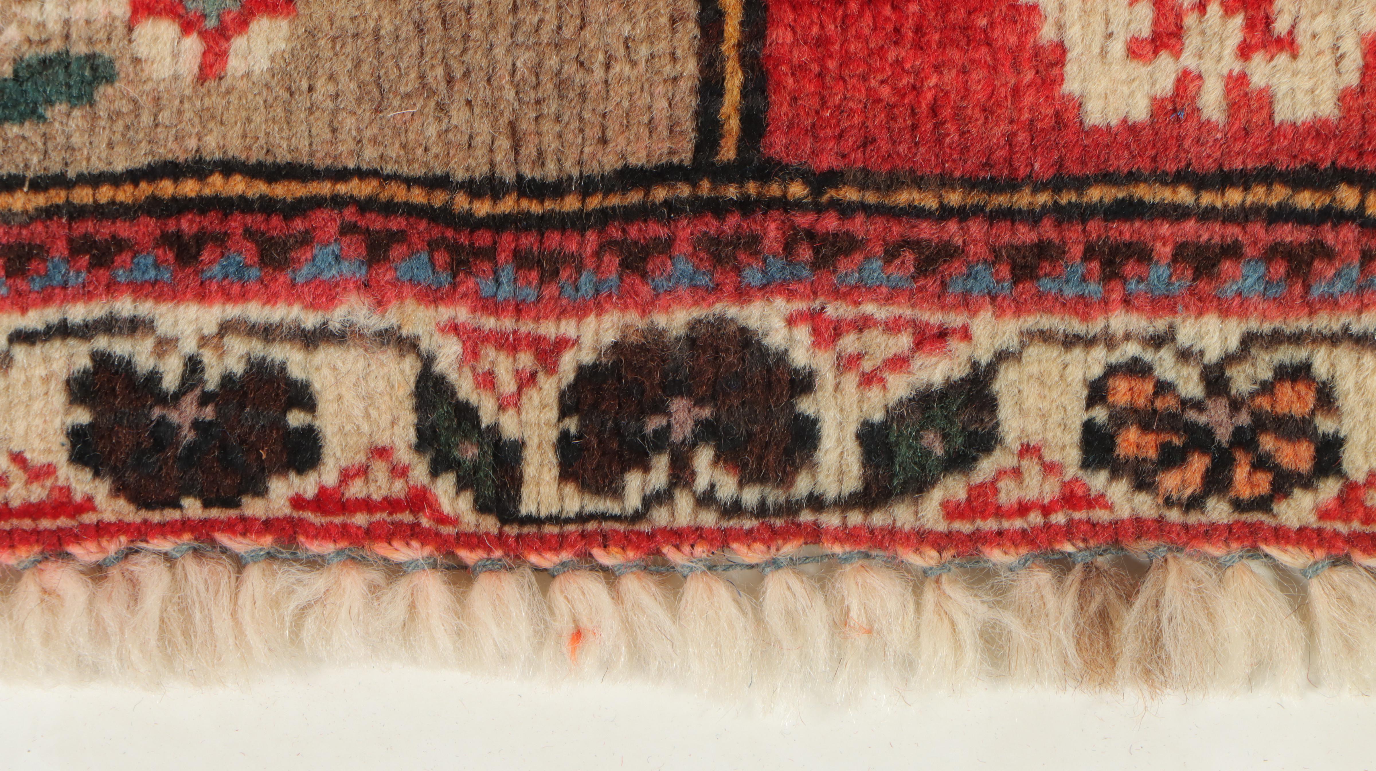 3'4 x 5' Hand-Knotted Persian Kurdish Christmas Theme Accent Rug