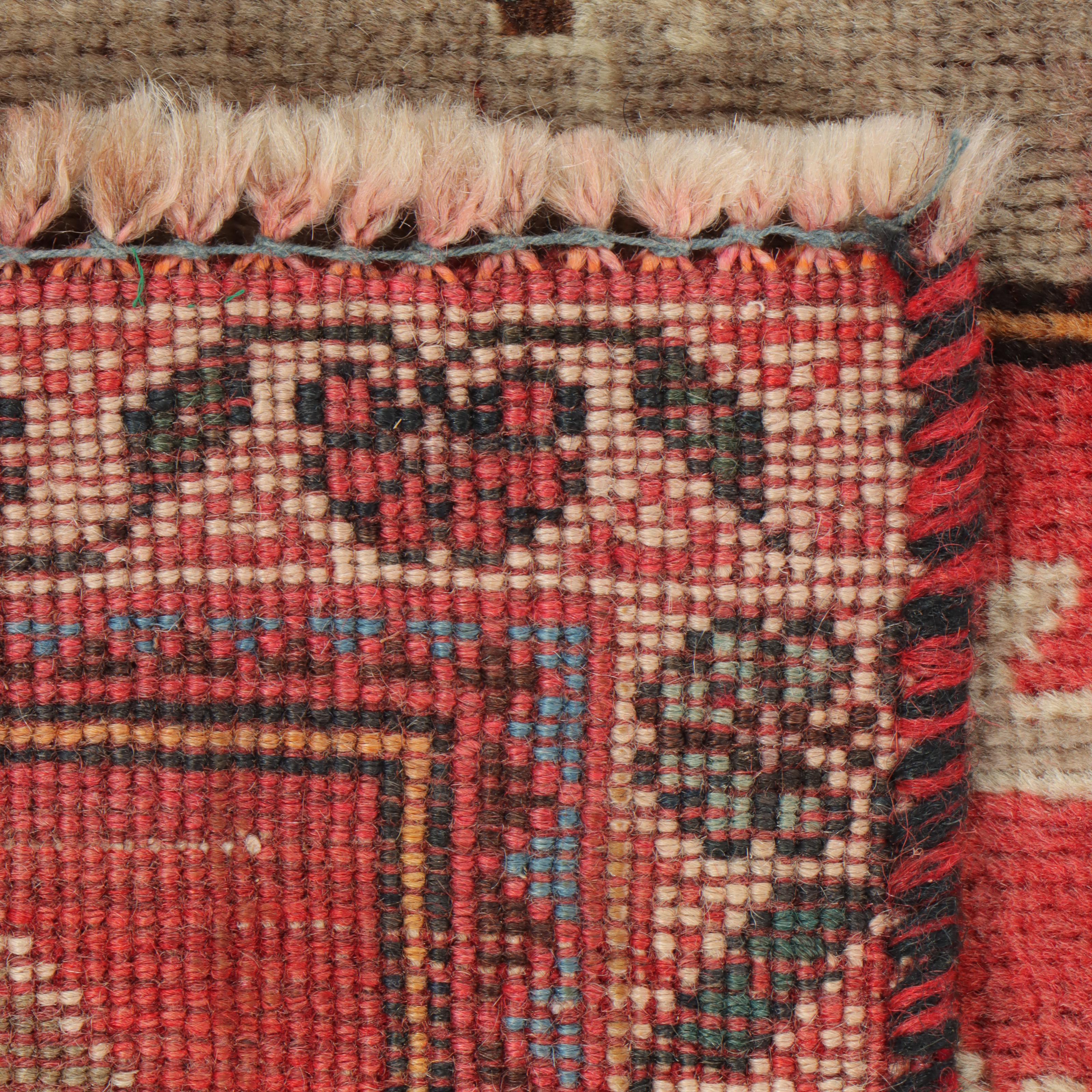 3'4 x 5' Hand-Knotted Persian Kurdish Christmas Theme Accent Rug