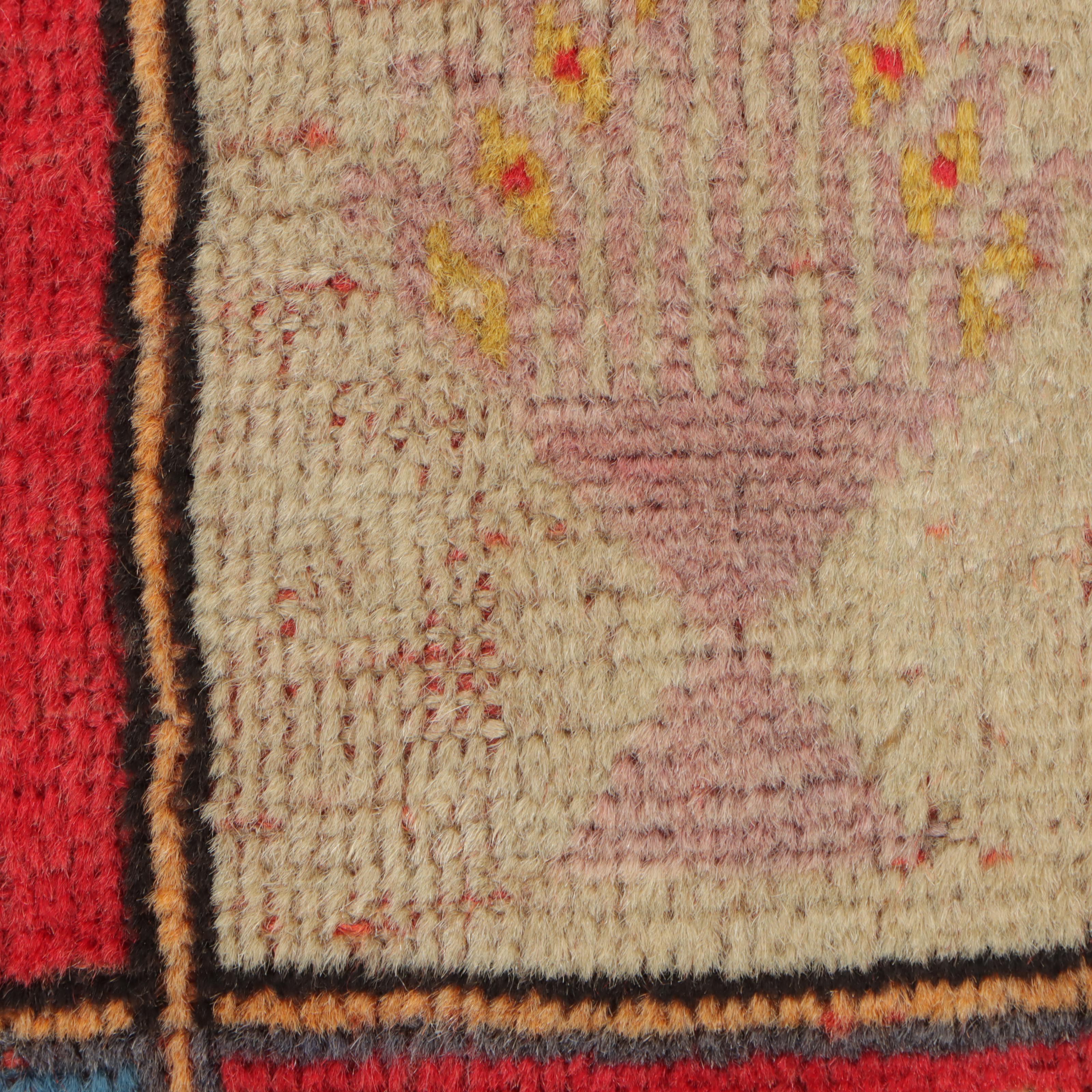 3'4 x 5' Hand-Knotted Persian Kurdish Christmas Theme Accent Rug