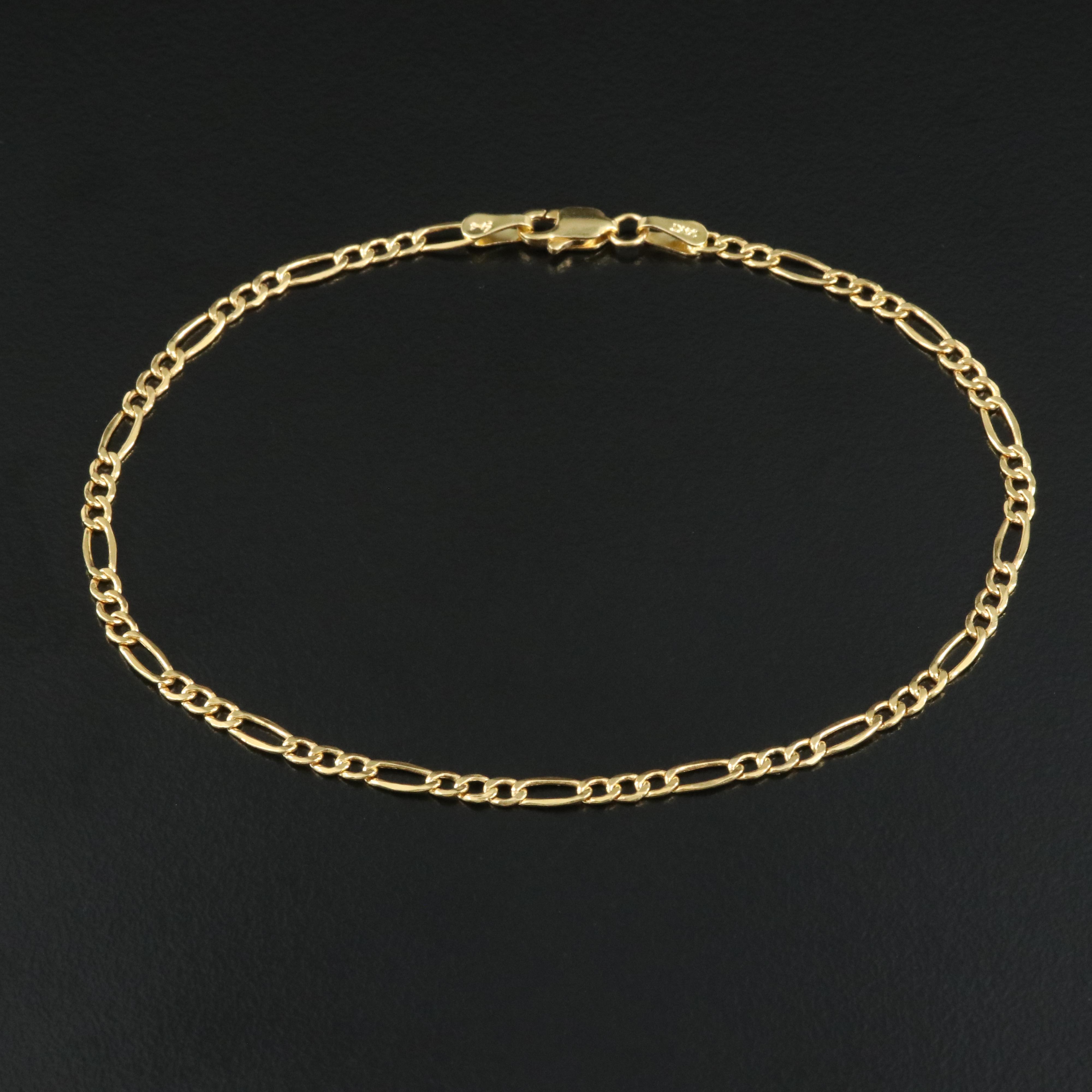 14K Figaro Bracelet