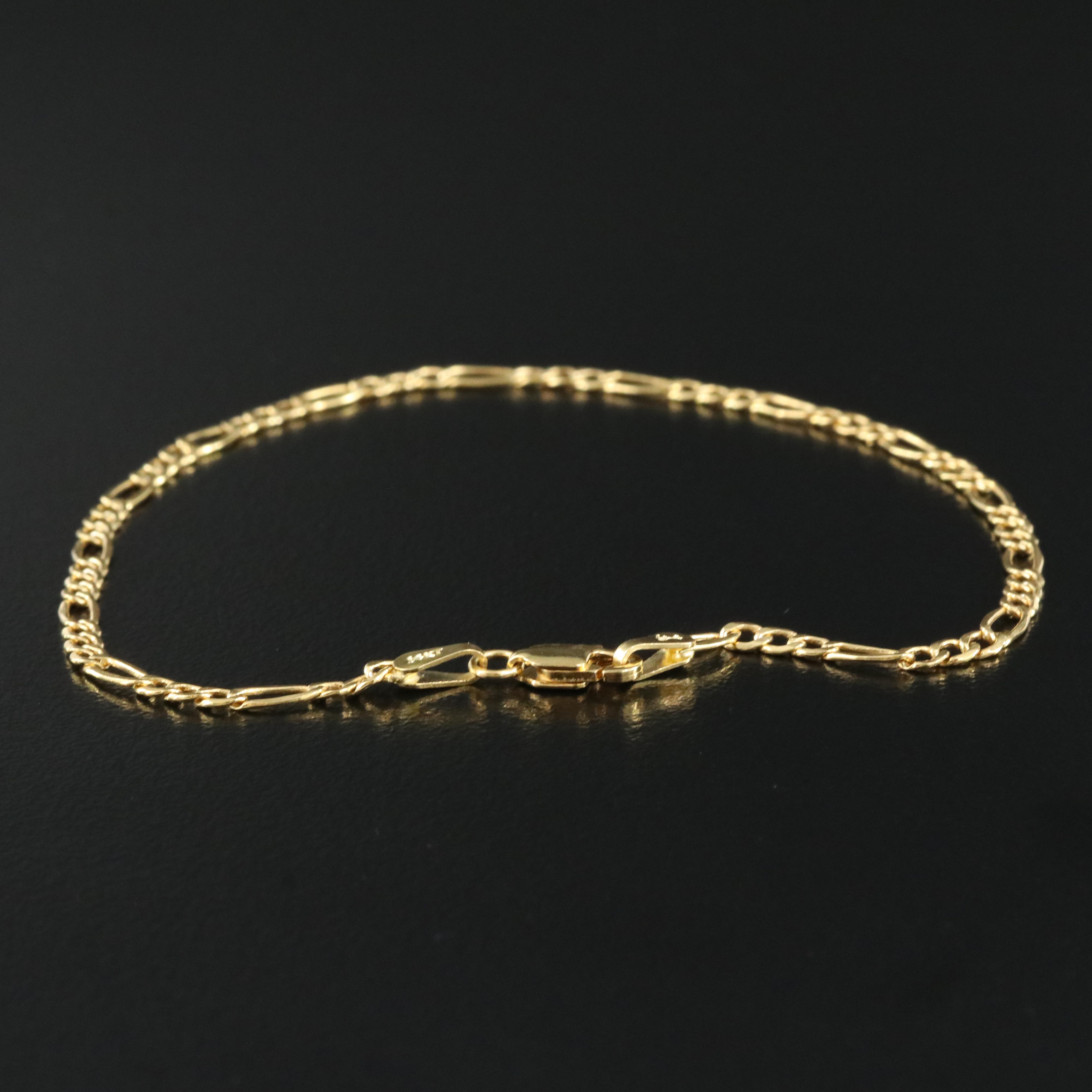 14K Figaro Bracelet