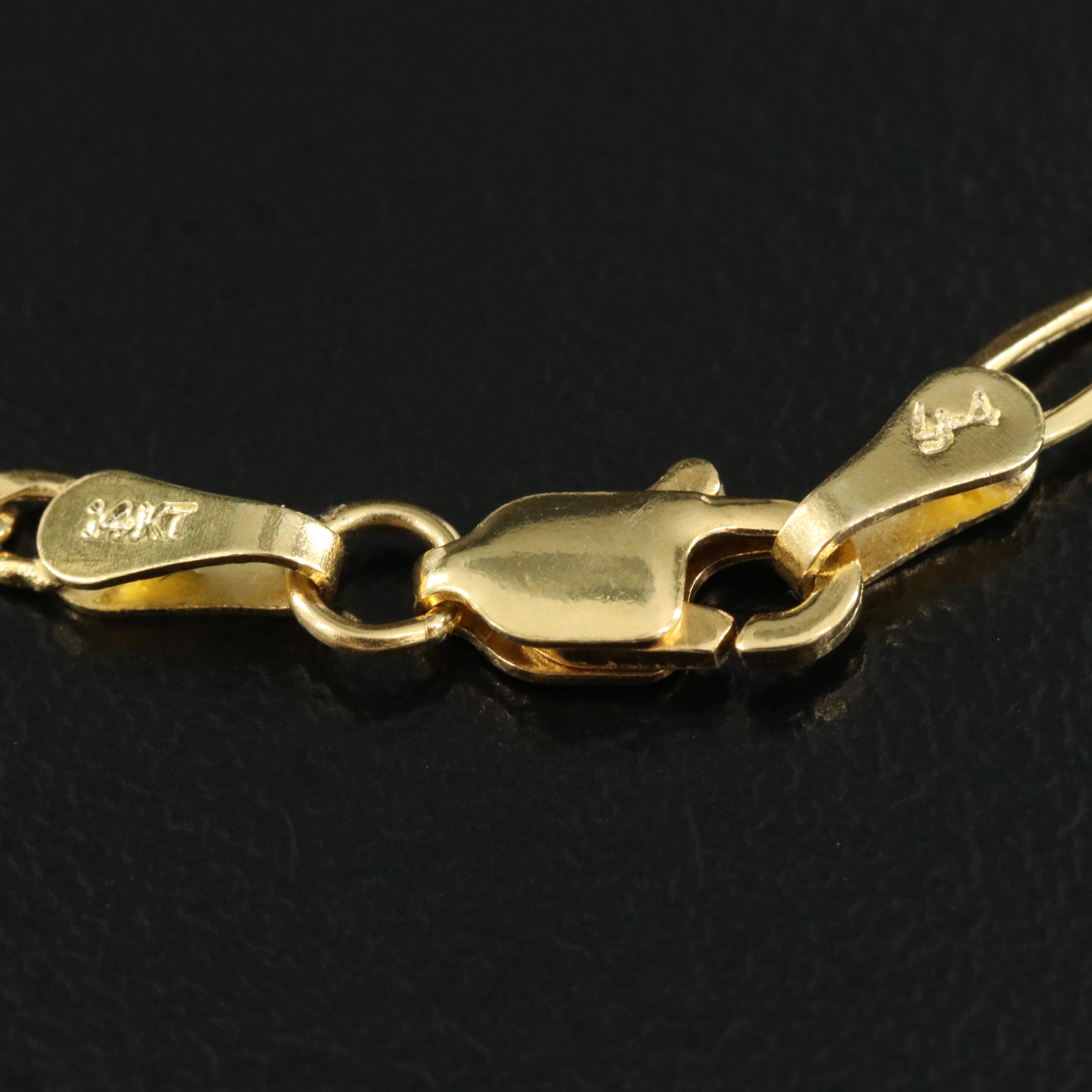 14K Figaro Bracelet