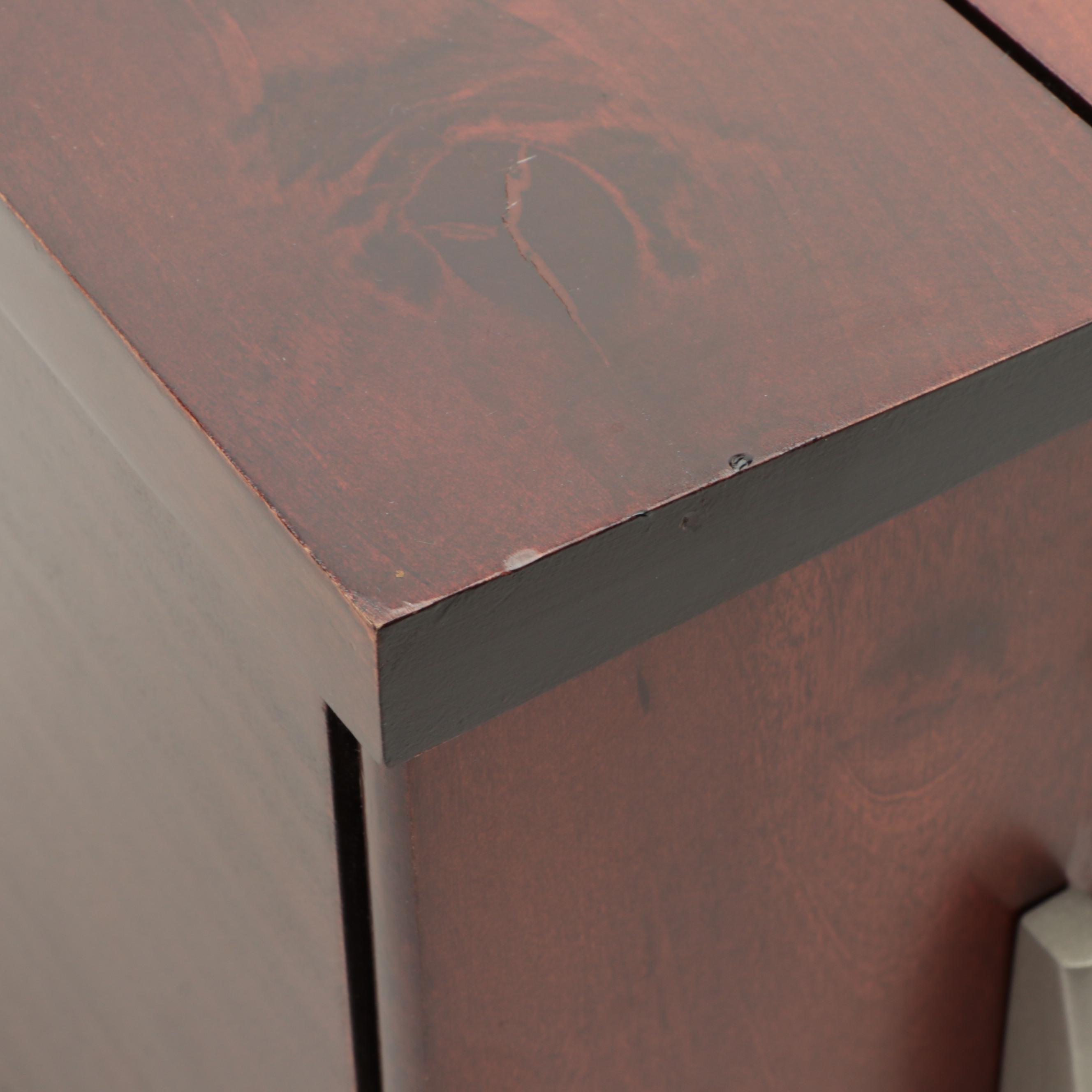 Mahogany Finish Wooden Jewelry Chest