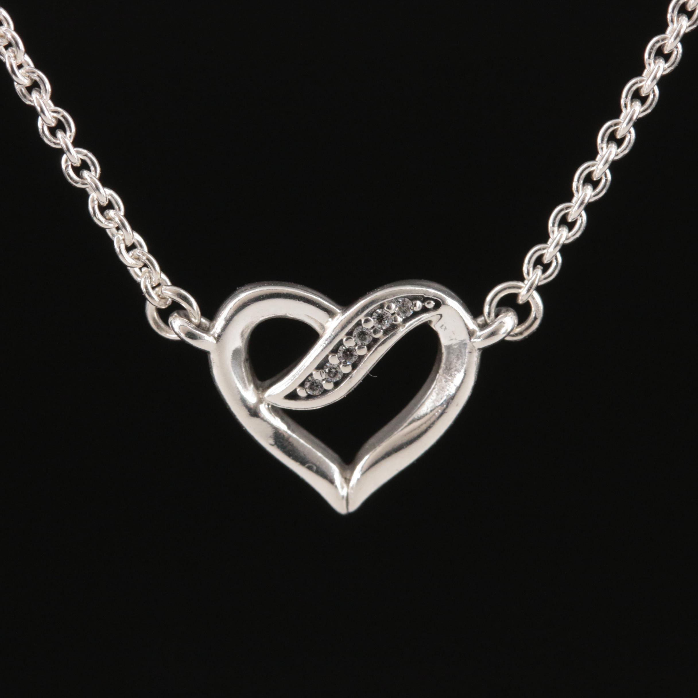 Sterling Cubic Zirconia Heart Necklace
