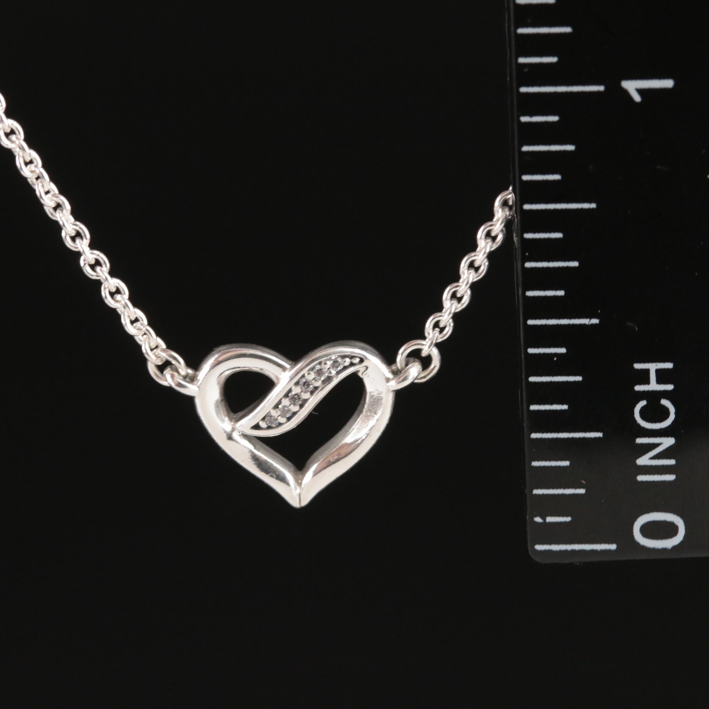 Sterling Cubic Zirconia Heart Necklace