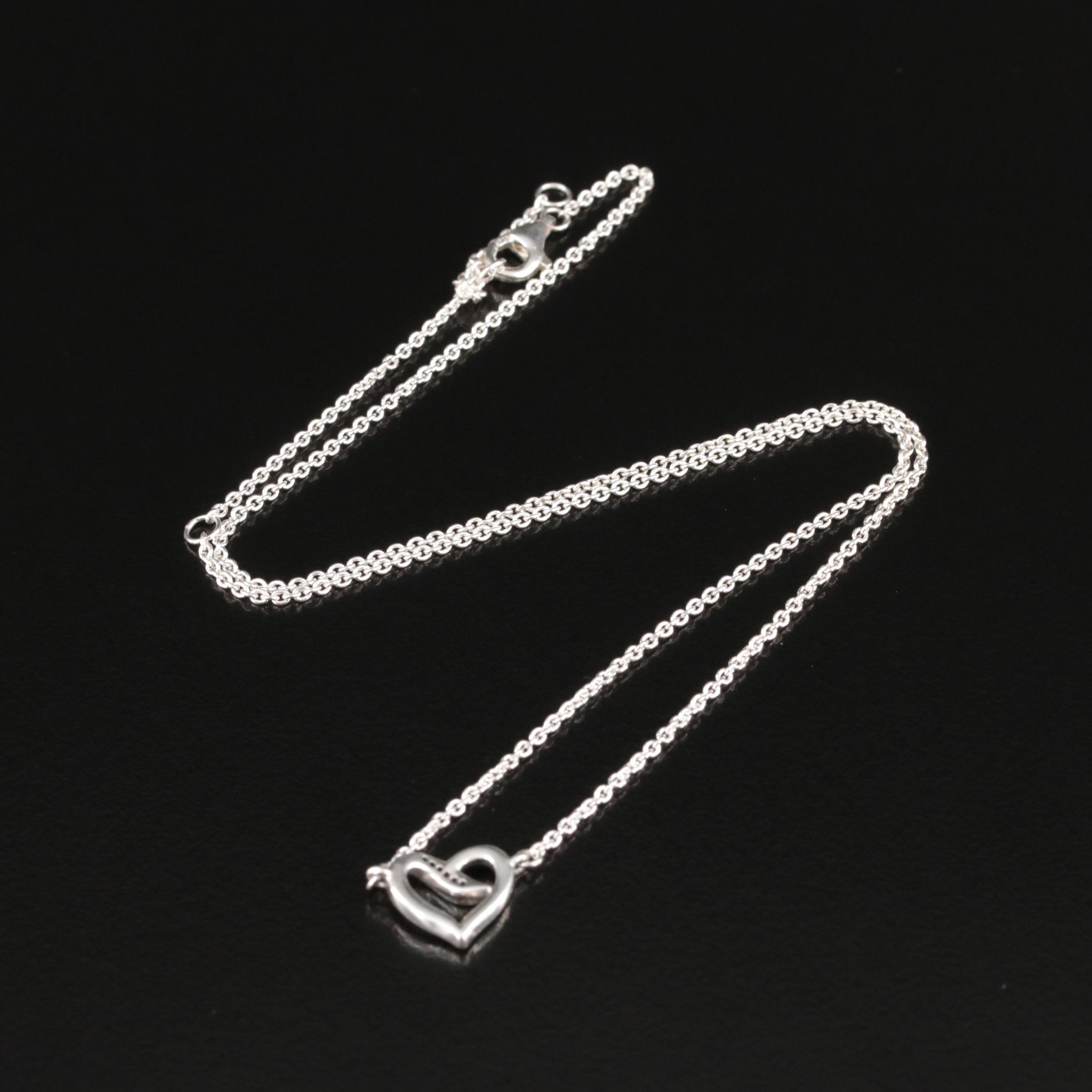 Sterling Cubic Zirconia Heart Necklace