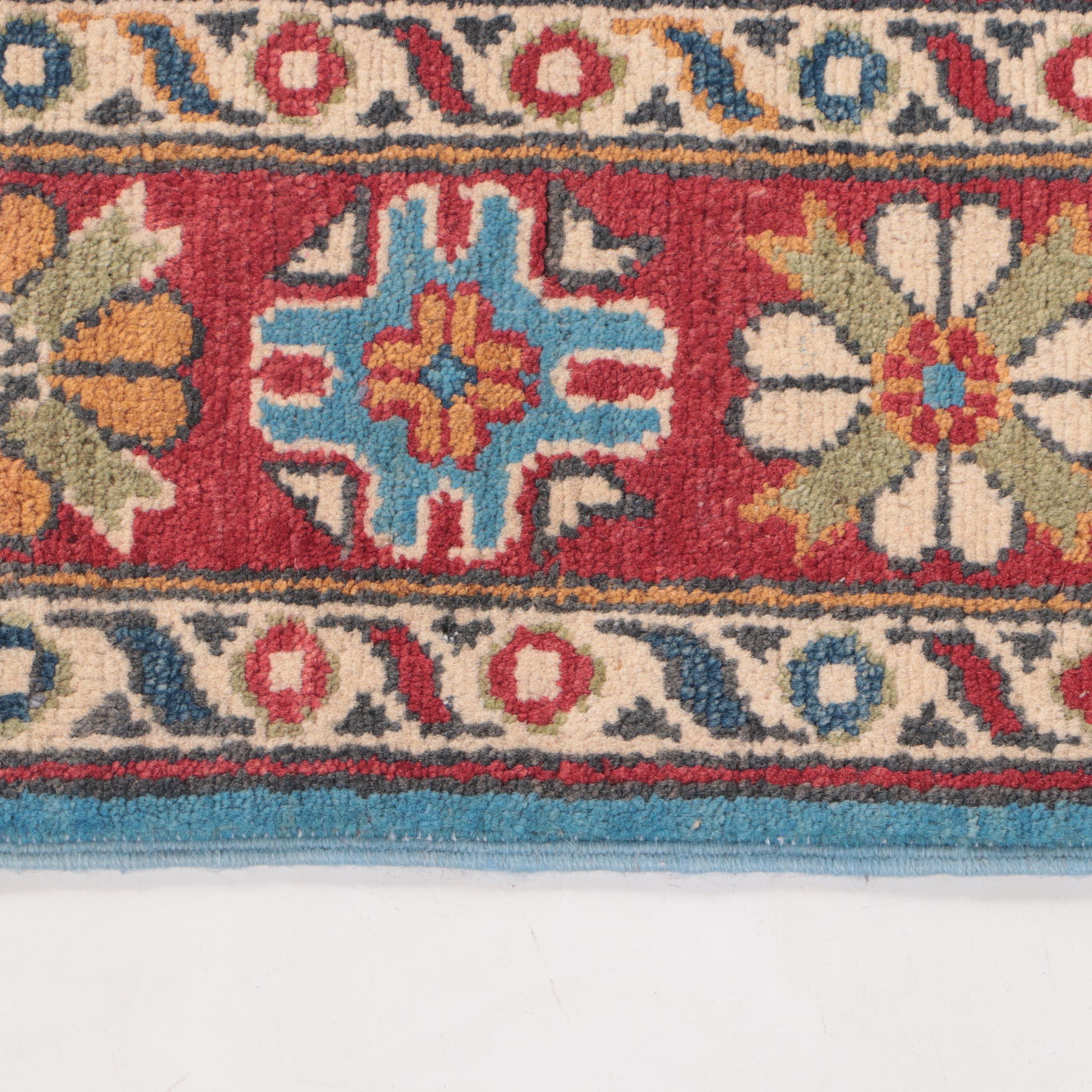 3'11 x 6' Hand-Knotted Pakistani Kazak-Style Area Rug