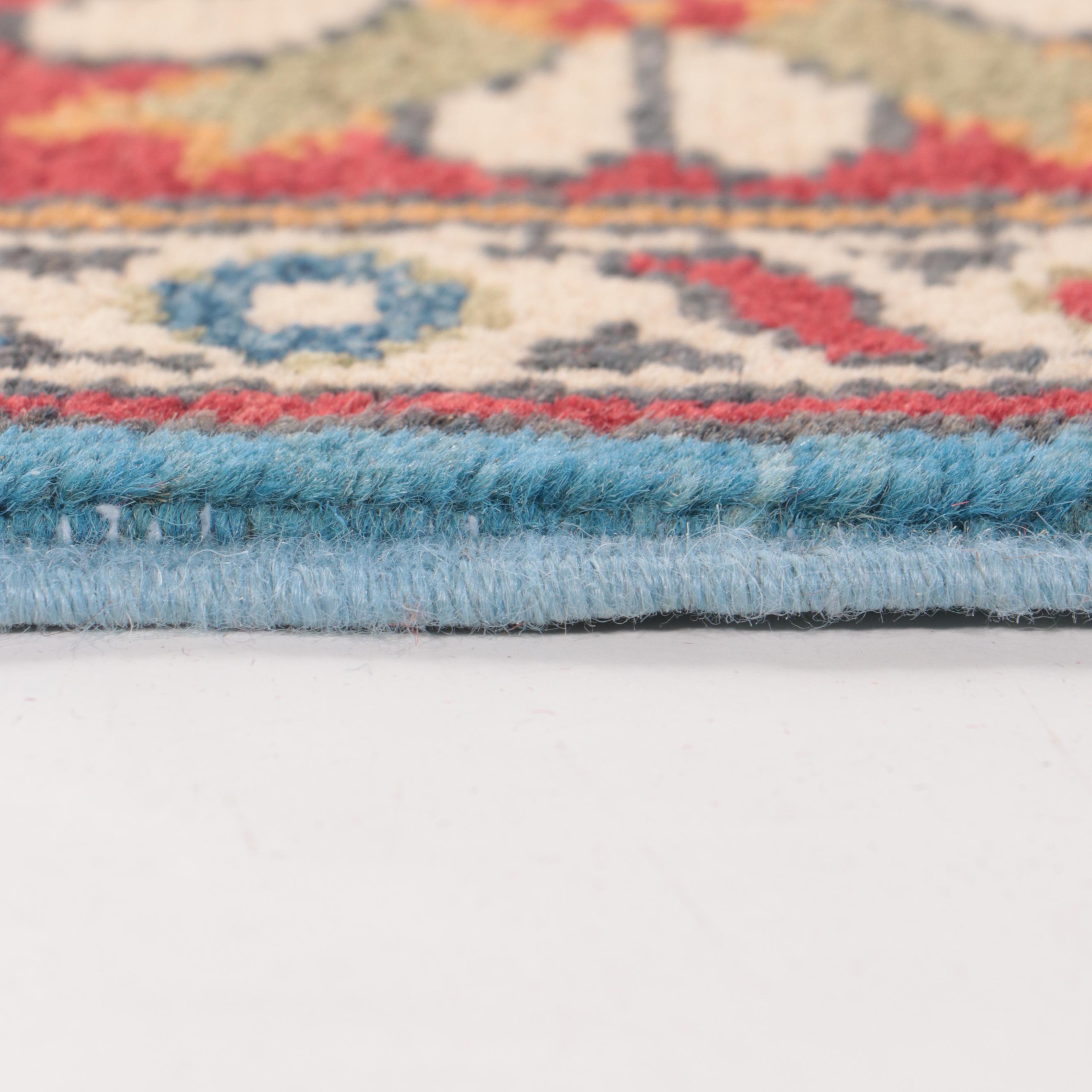 3'11 x 6' Hand-Knotted Pakistani Kazak-Style Area Rug