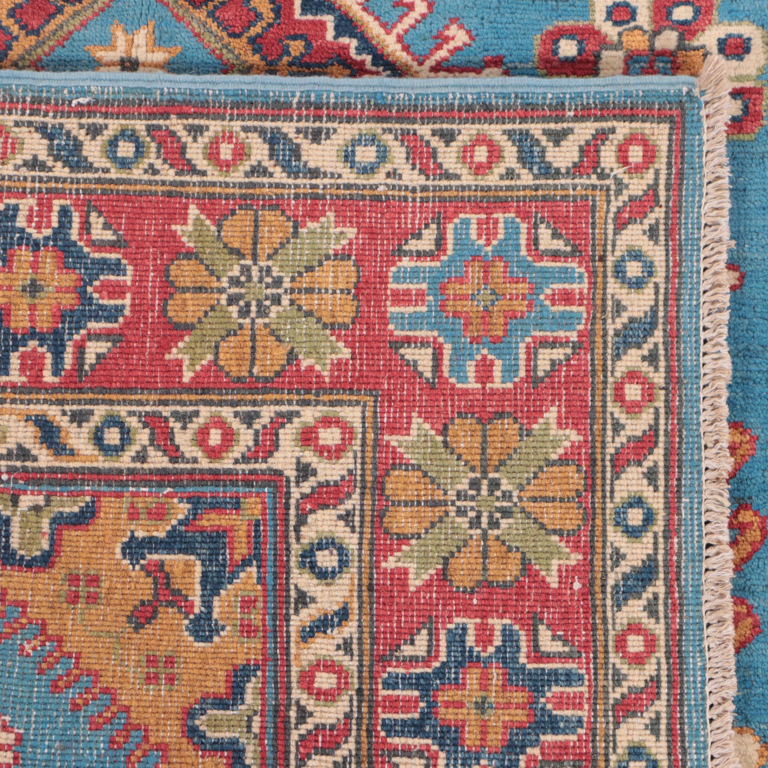 3'11 x 6' Hand-Knotted Pakistani Kazak-Style Area Rug