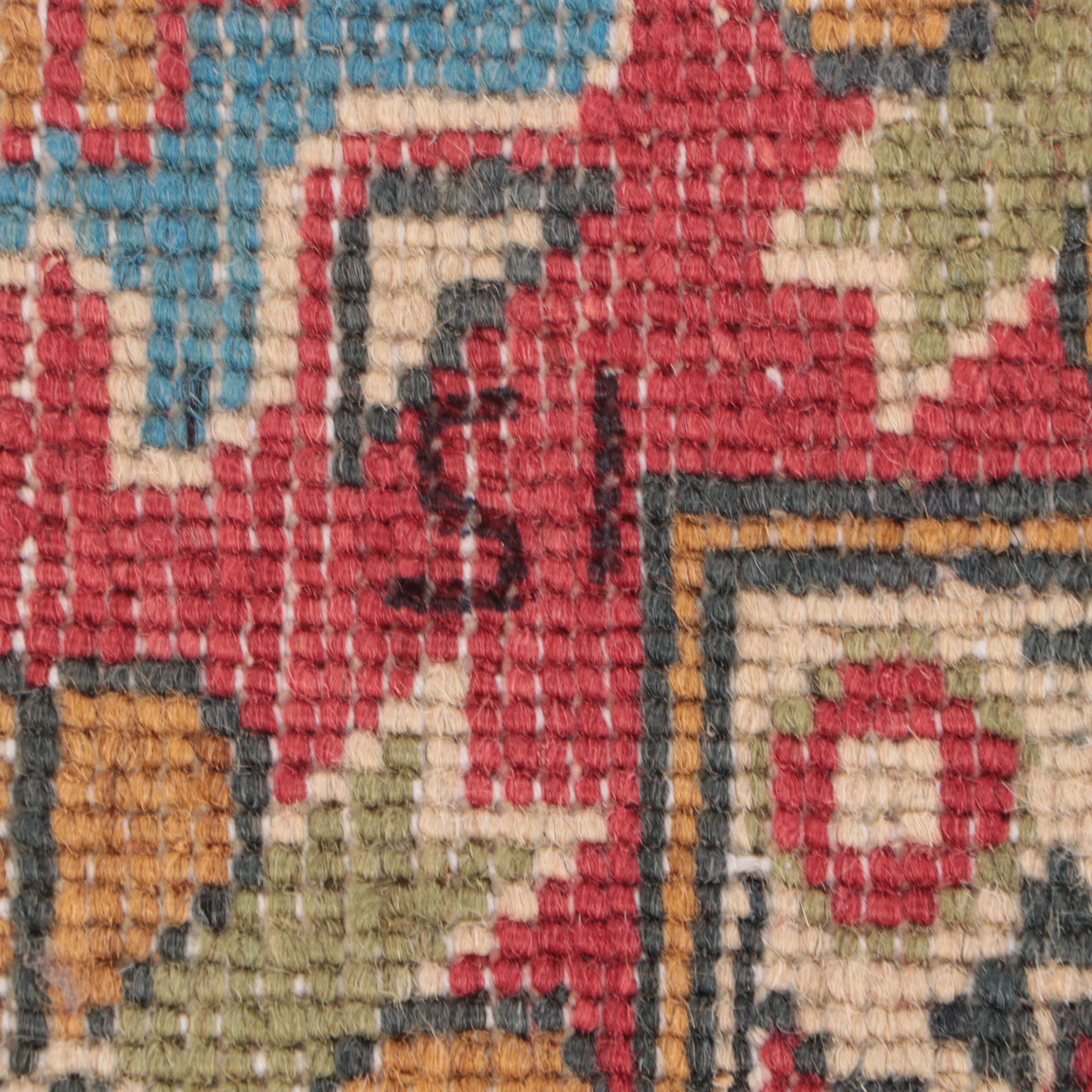 3'11 x 6' Hand-Knotted Pakistani Kazak-Style Area Rug