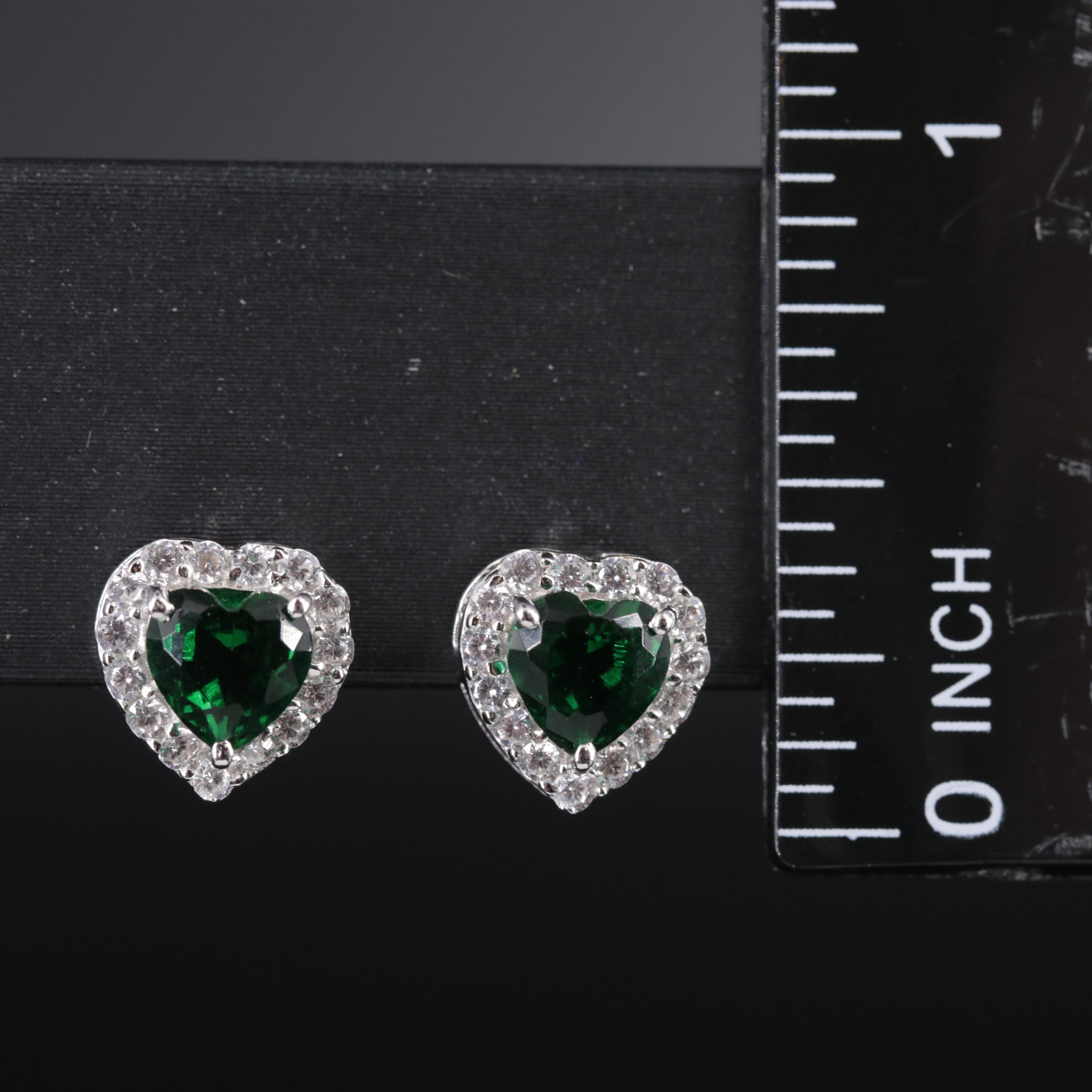 Sterling Silver Stud Earring Collection Including Emerald