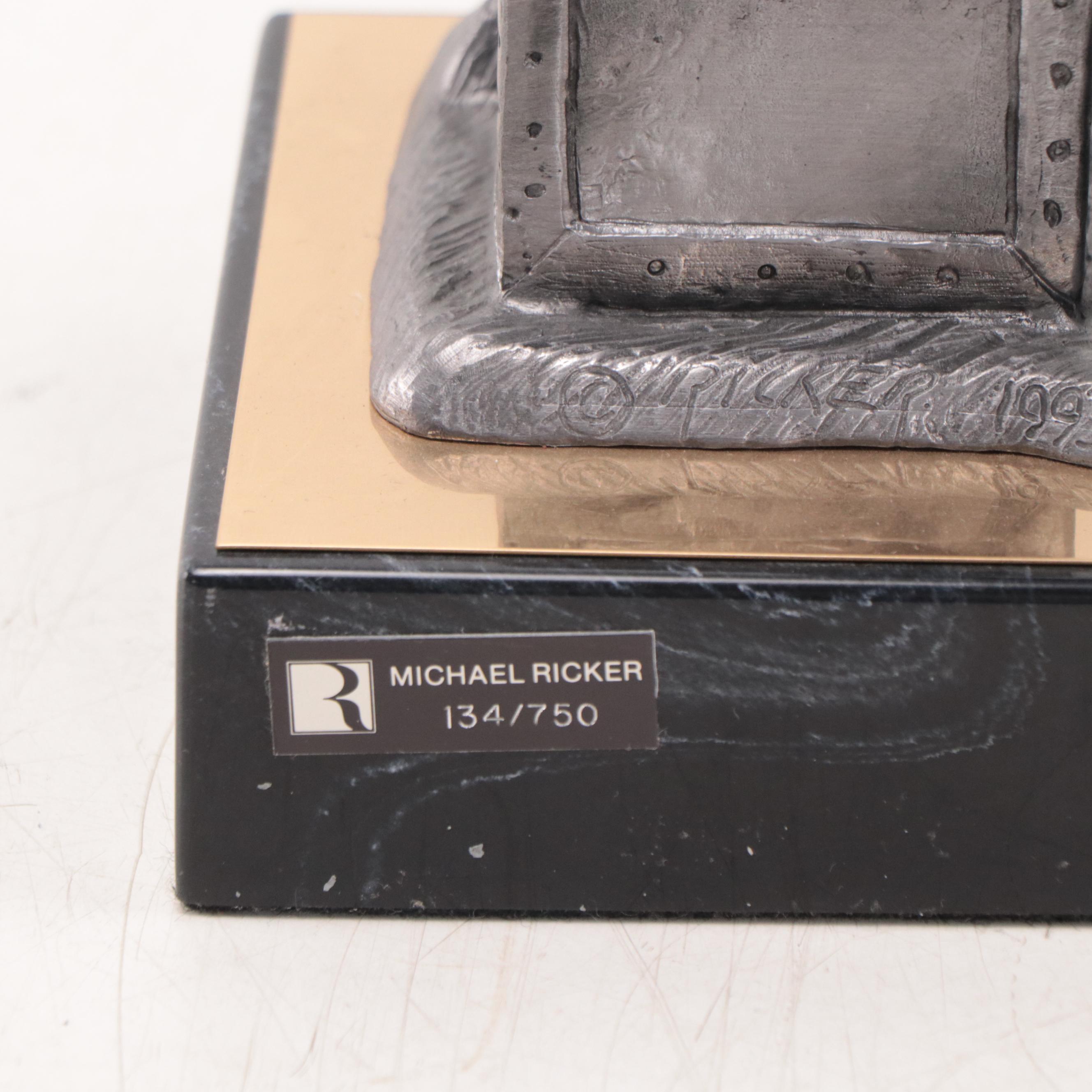 Dale Robertson Signed Pewter Sculpture by Michael Ricker, 1993