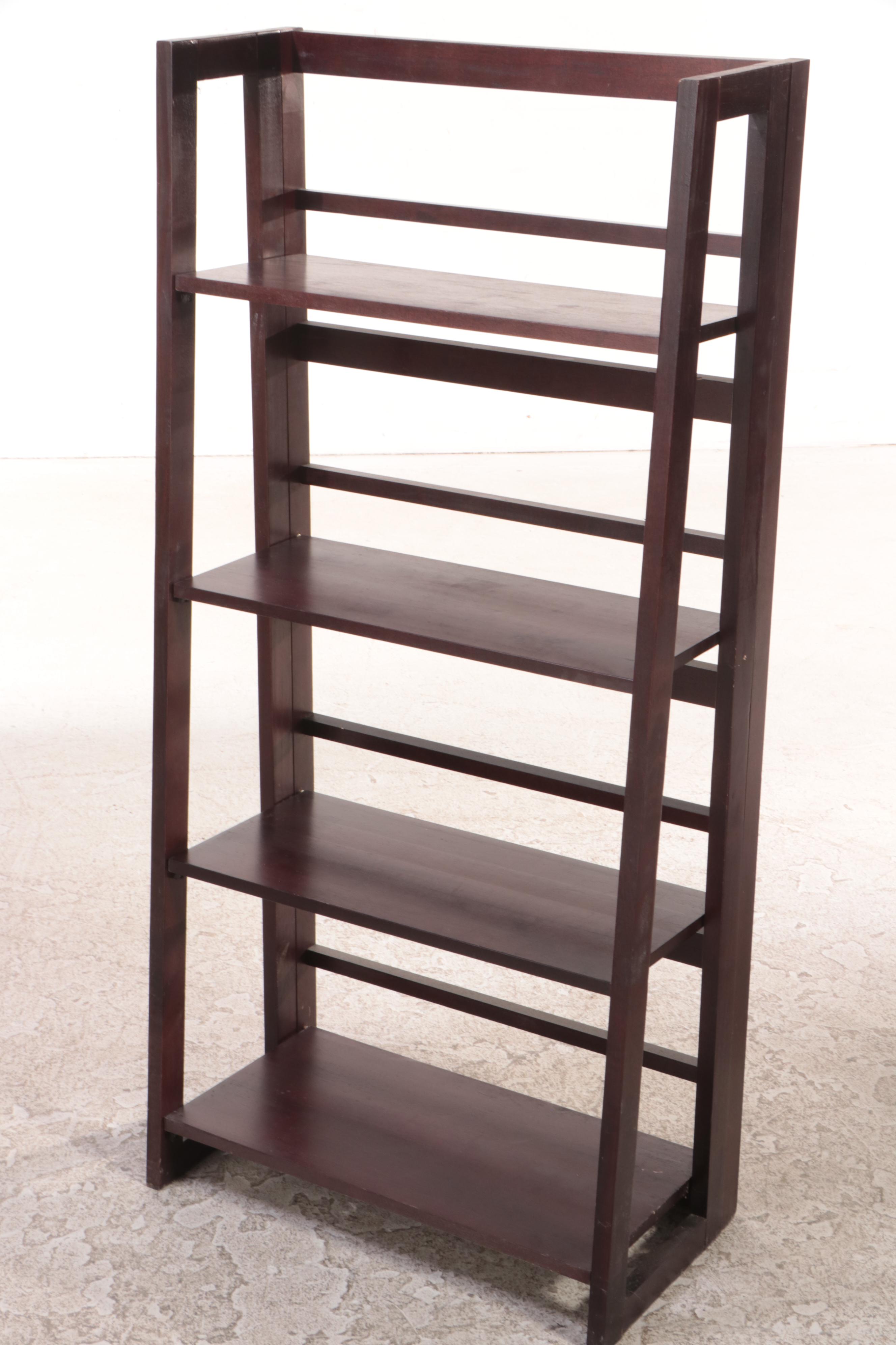 Three Wooden Collapsible Étagère Bookcases