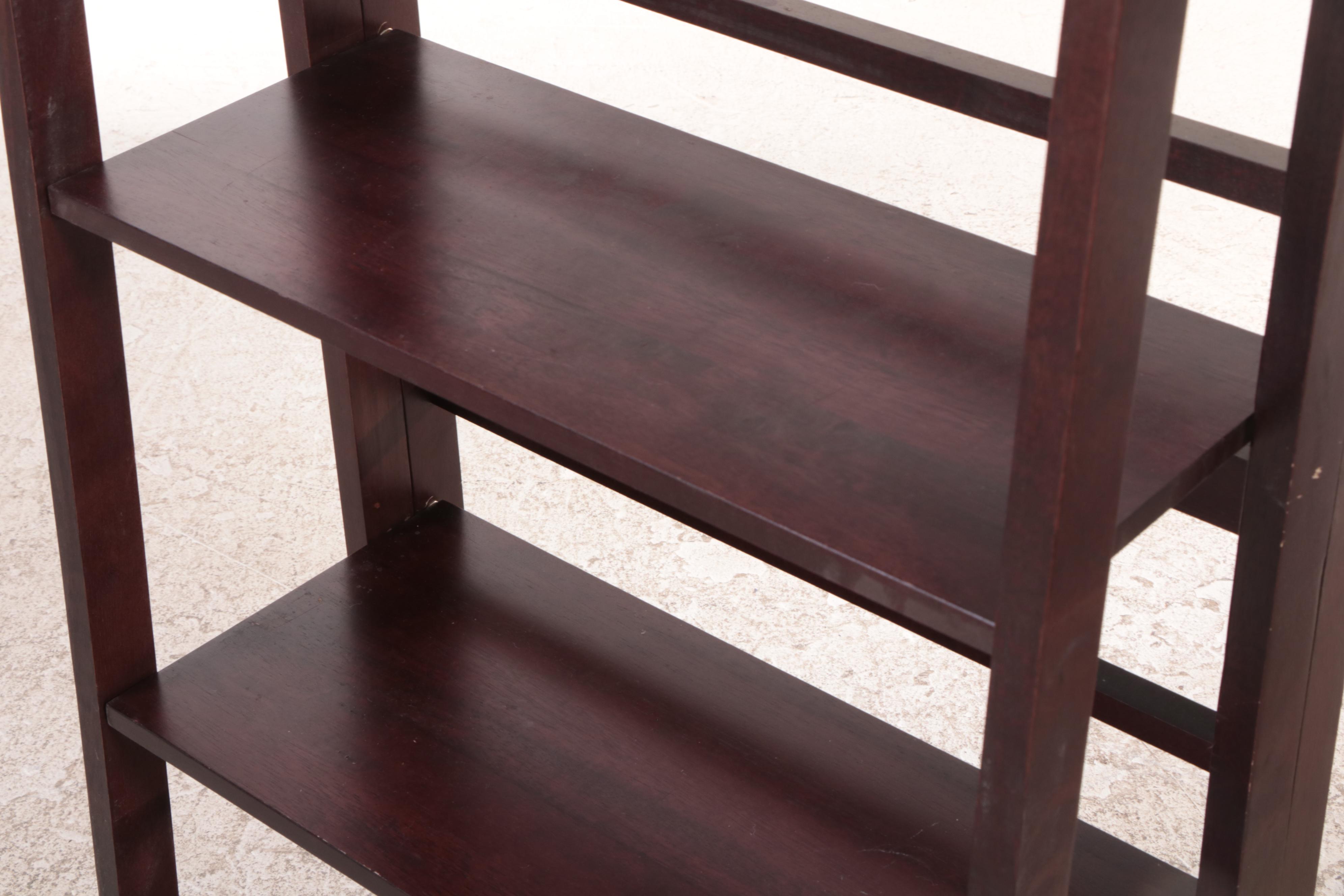 Three Wooden Collapsible Étagère Bookcases