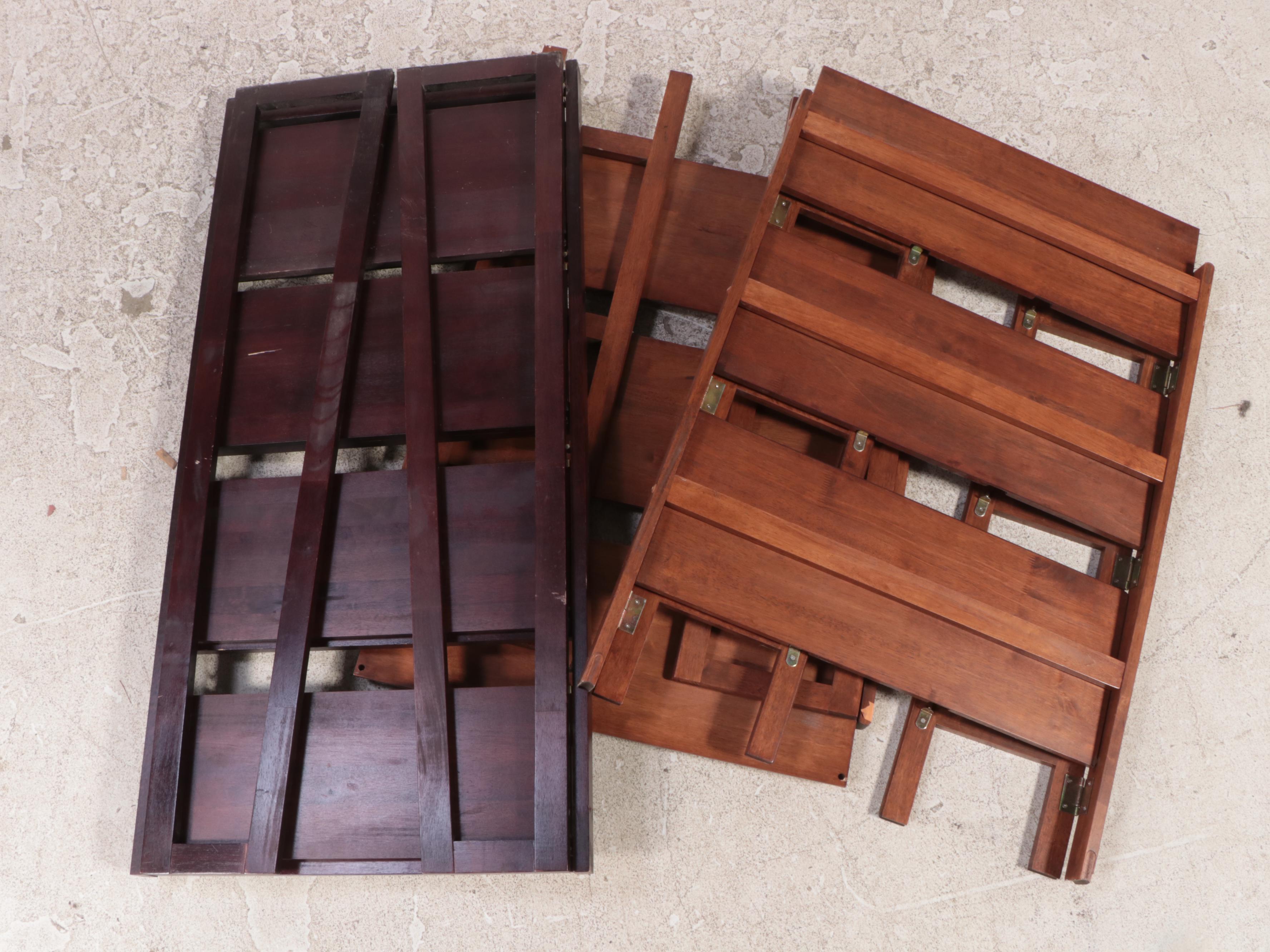 Three Wooden Collapsible Étagère Bookcases
