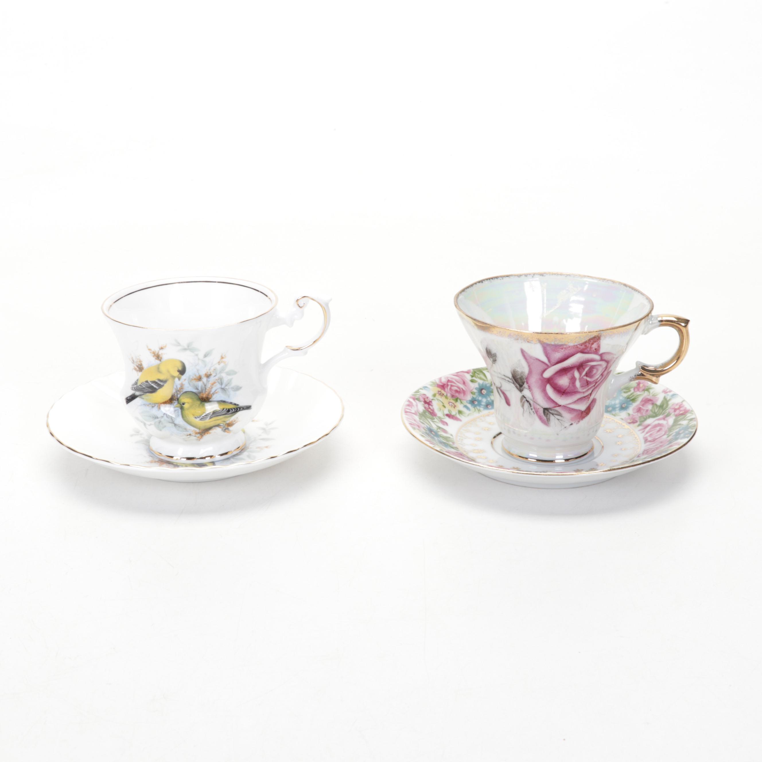 Barker Bros. "Lorna Doone" Cake Plate With Bone China Teacups and Saucers