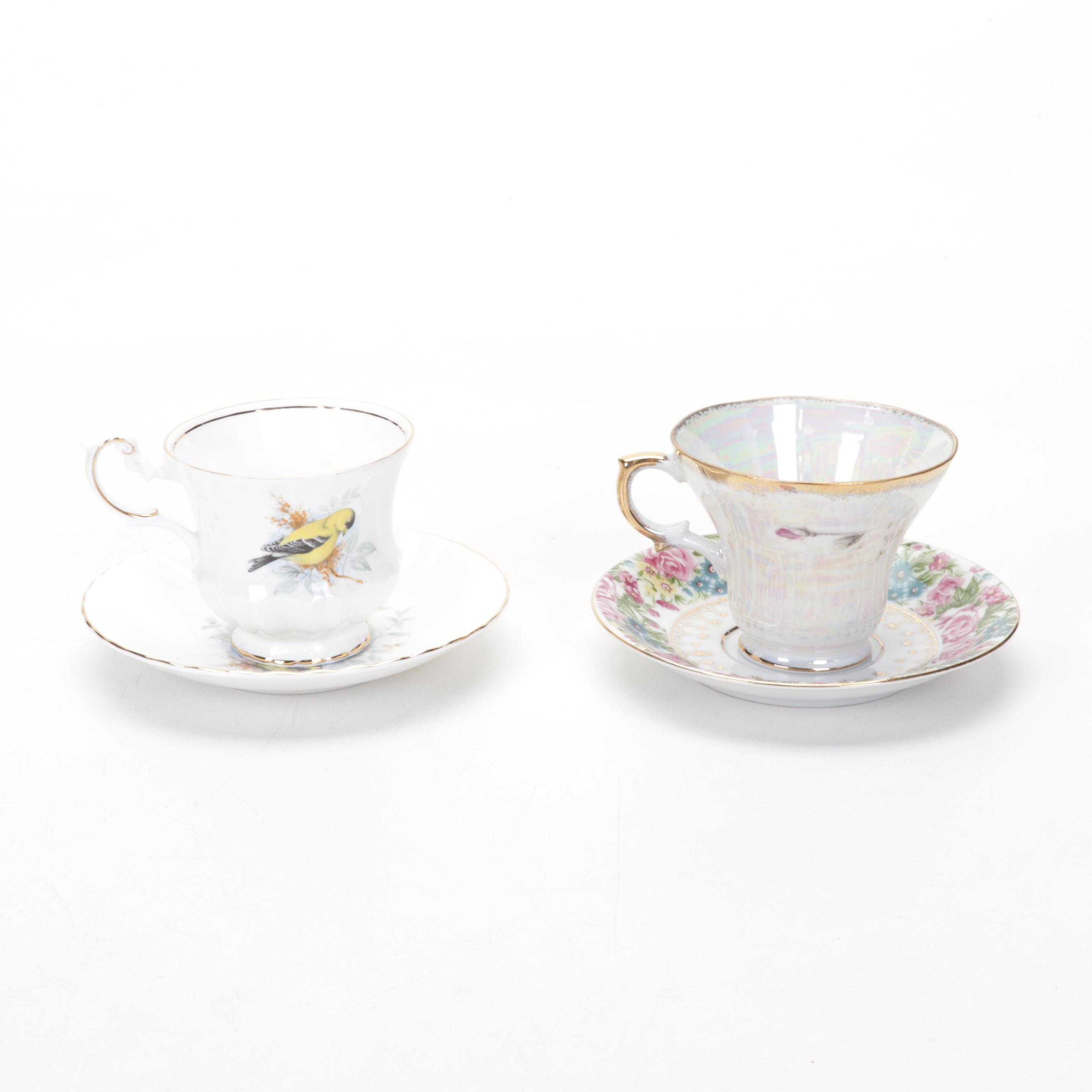 Barker Bros. "Lorna Doone" Cake Plate With Bone China Teacups and Saucers