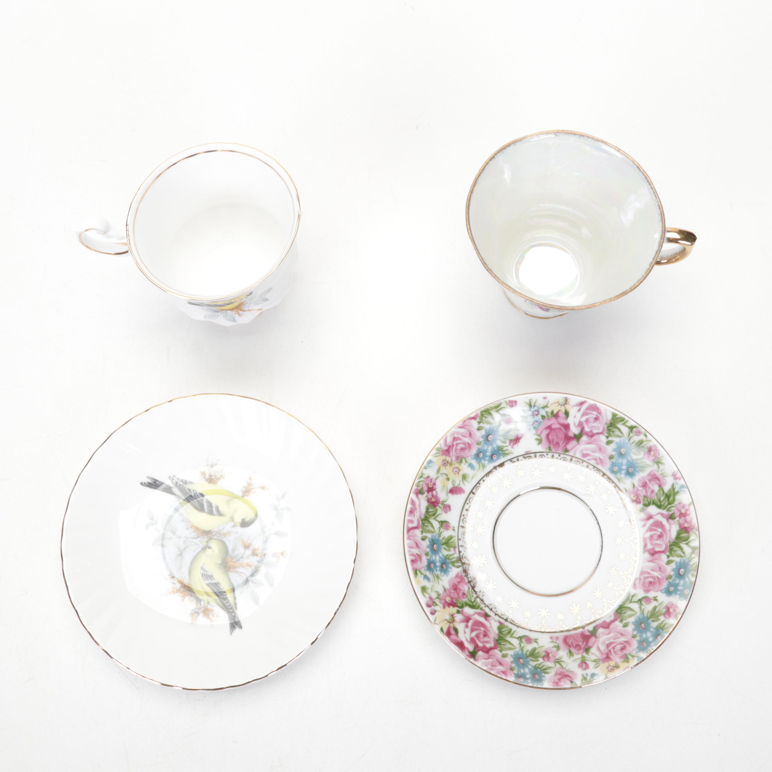 Barker Bros. "Lorna Doone" Cake Plate With Bone China Teacups and Saucers