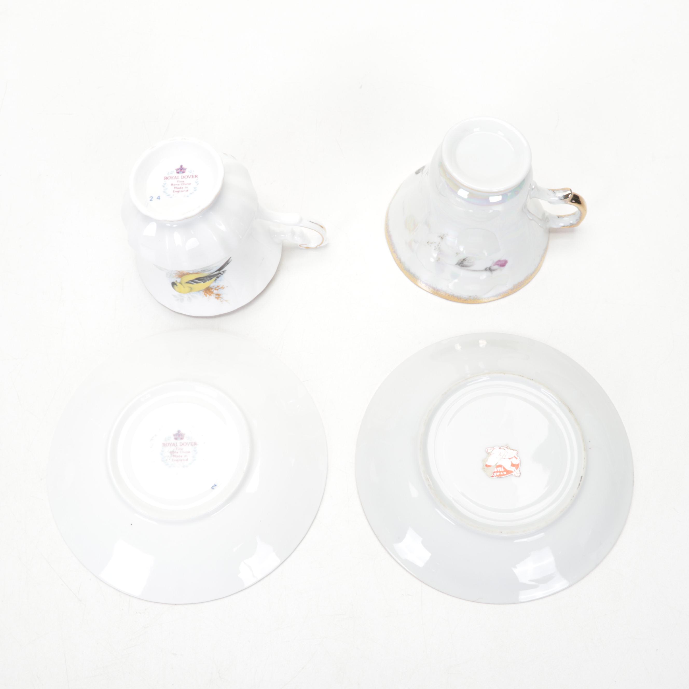 Barker Bros. "Lorna Doone" Cake Plate With Bone China Teacups and Saucers