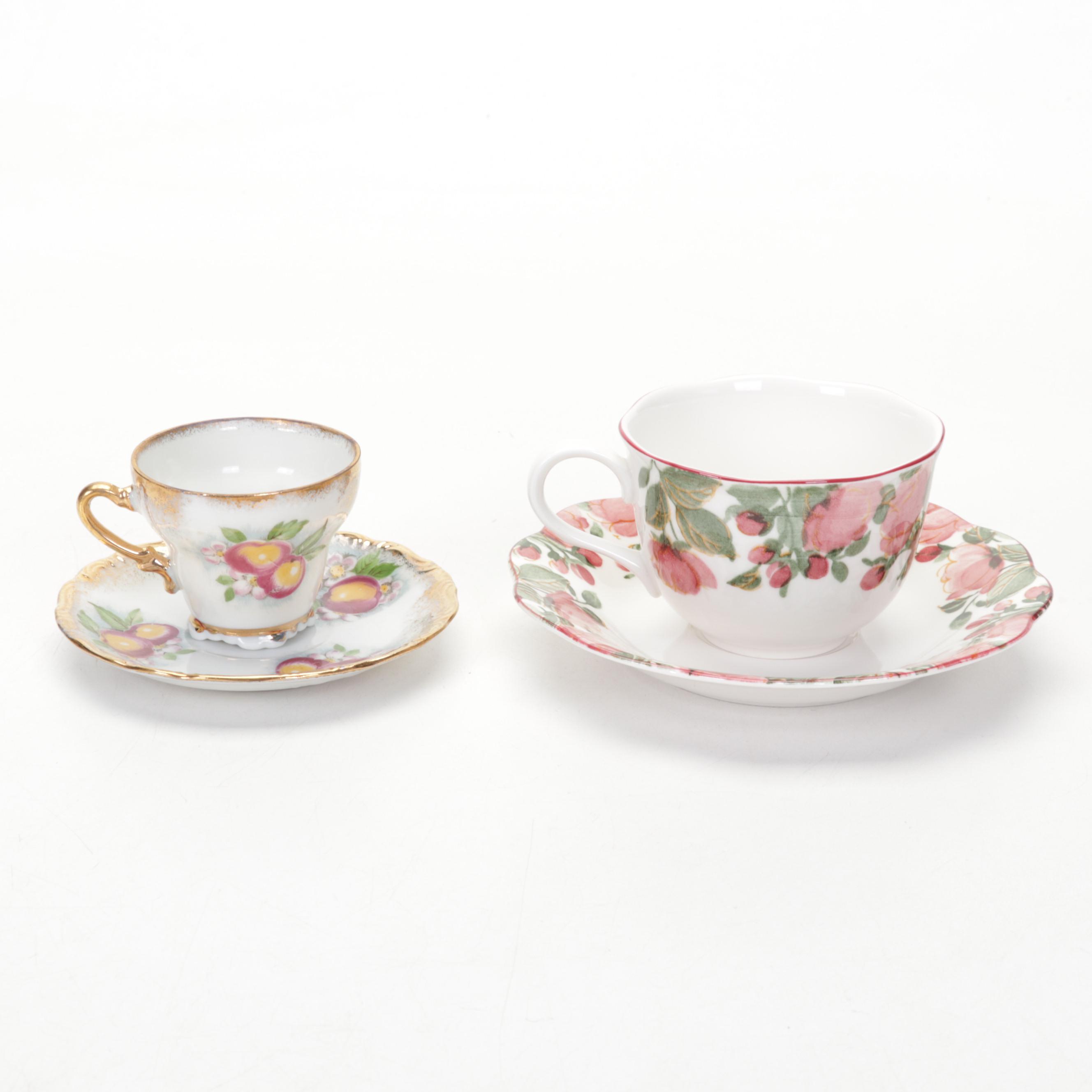 Barker Bros. "Lorna Doone" Cake Plate With Bone China Teacups and Saucers