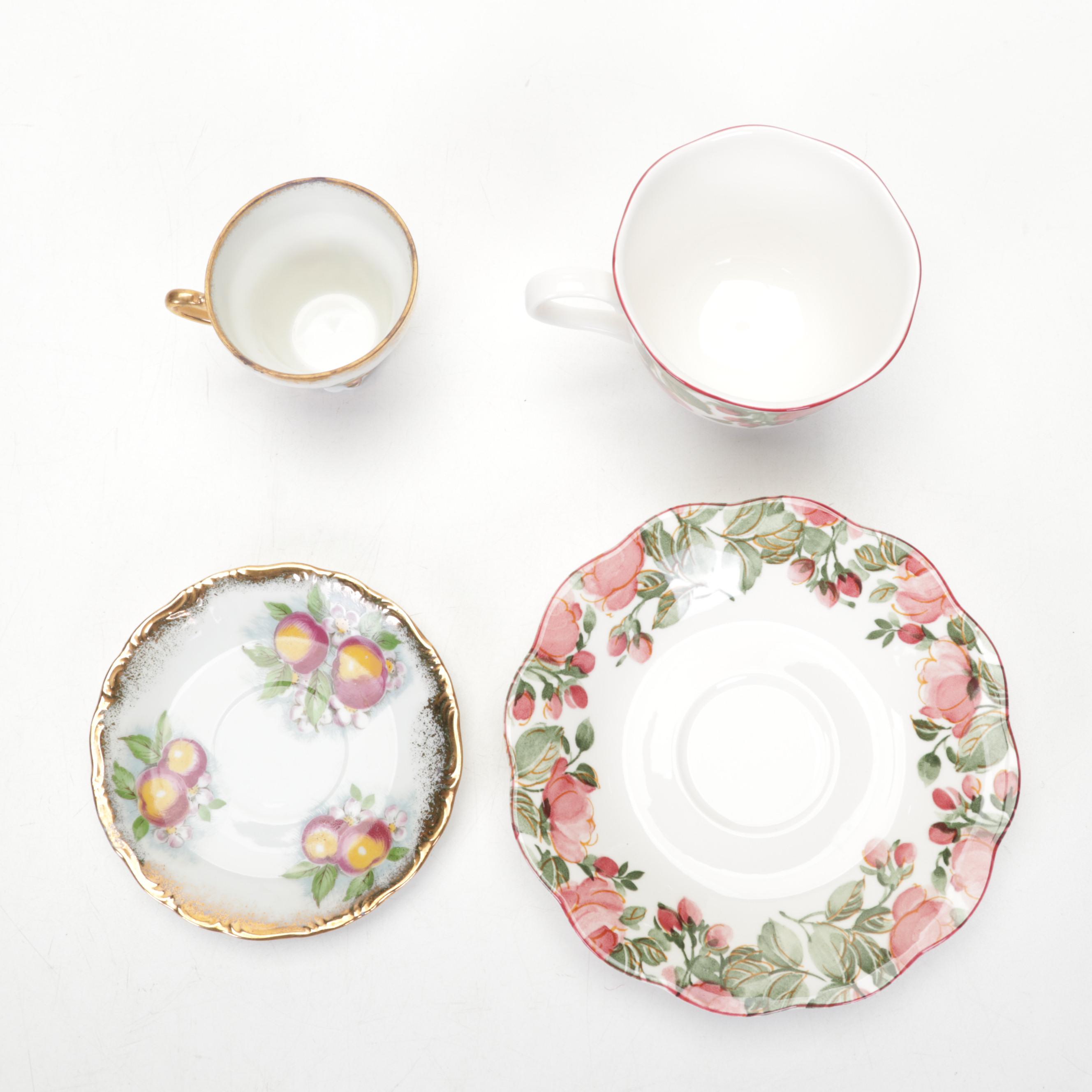 Barker Bros. "Lorna Doone" Cake Plate With Bone China Teacups and Saucers