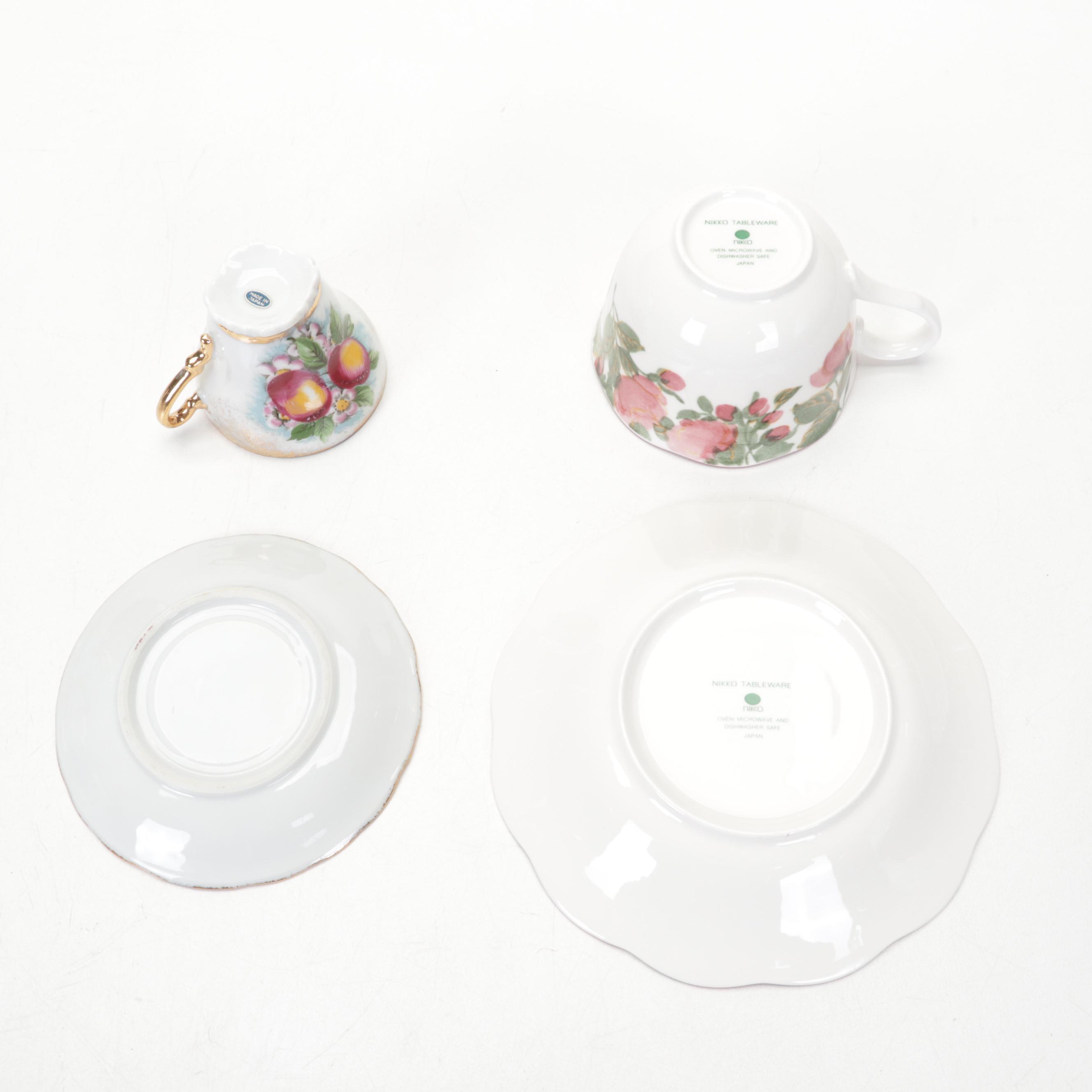 Barker Bros. "Lorna Doone" Cake Plate With Bone China Teacups and Saucers