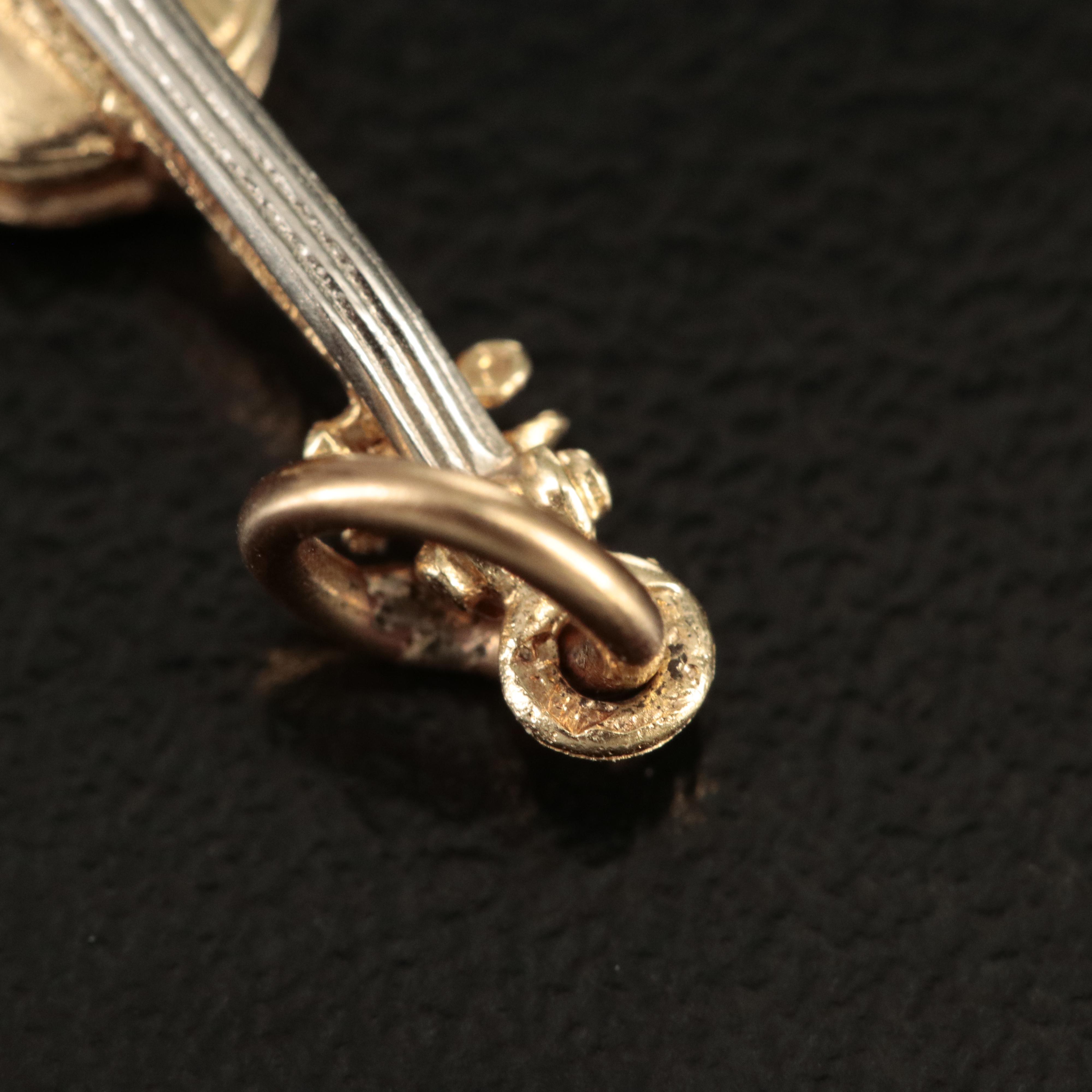 14K Violin Charm with Enamel Accents