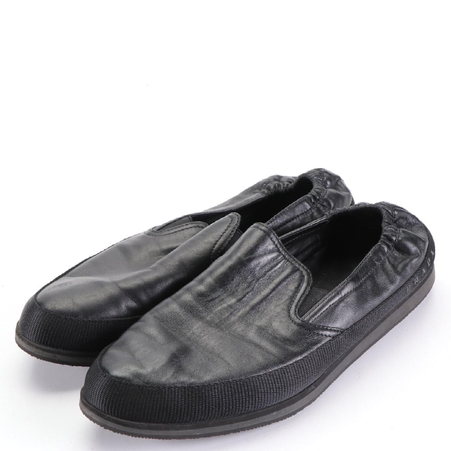 Men's Prada Linea Rossa Slip-On Shoes in Leather