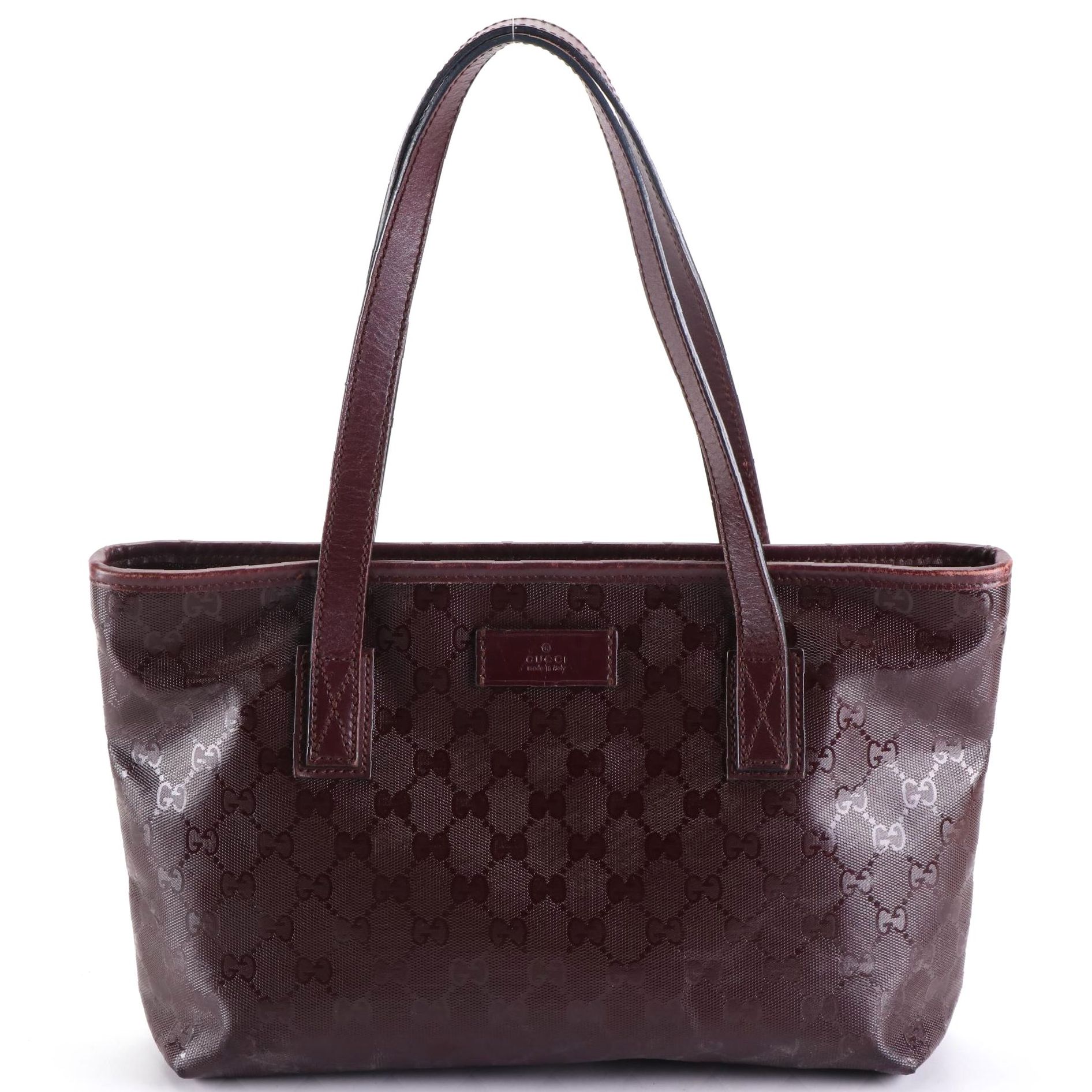 Gucci GG Imprime Coated Canvas and Leather Tote