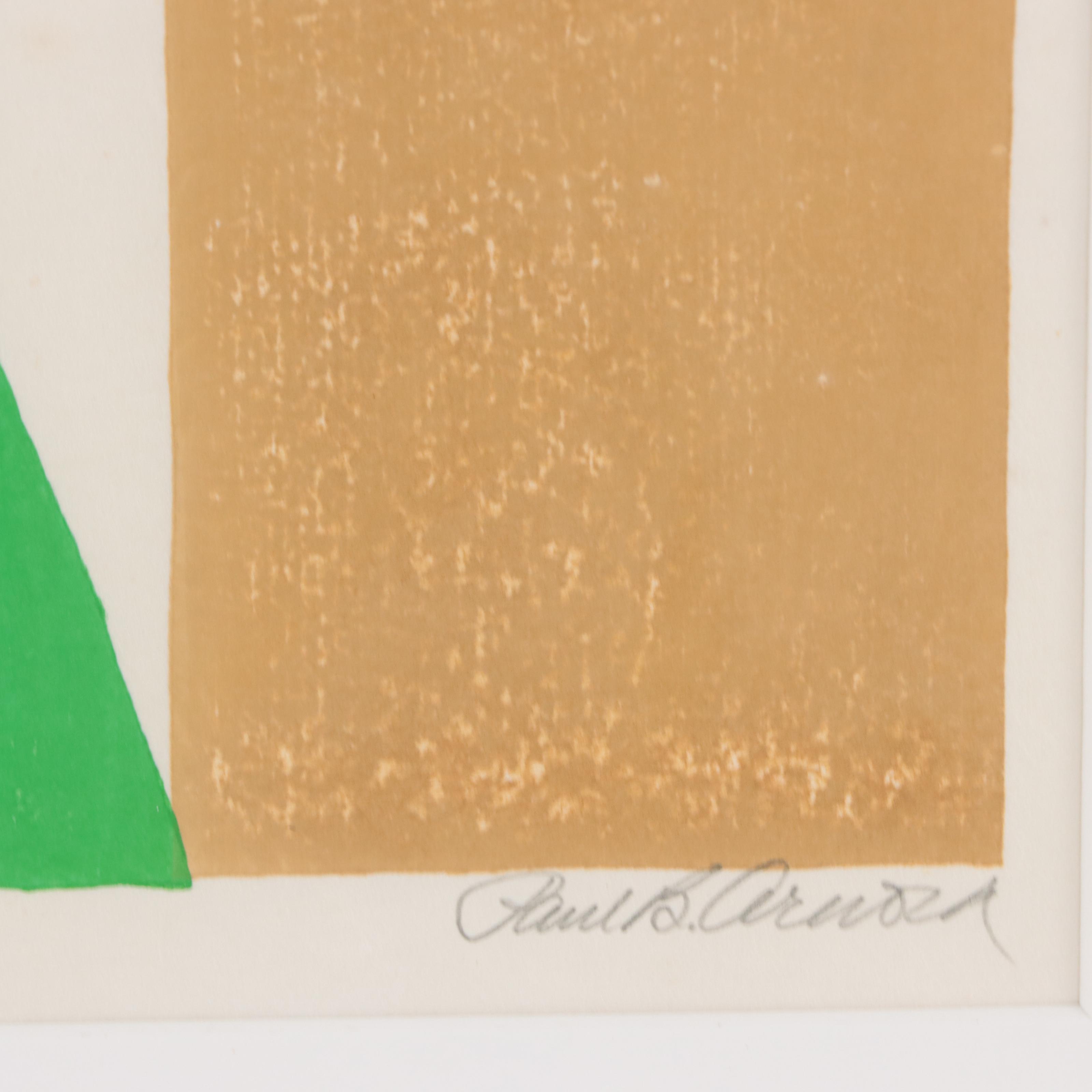 Paul Arnold Woodcut "On Target," Circa 1980