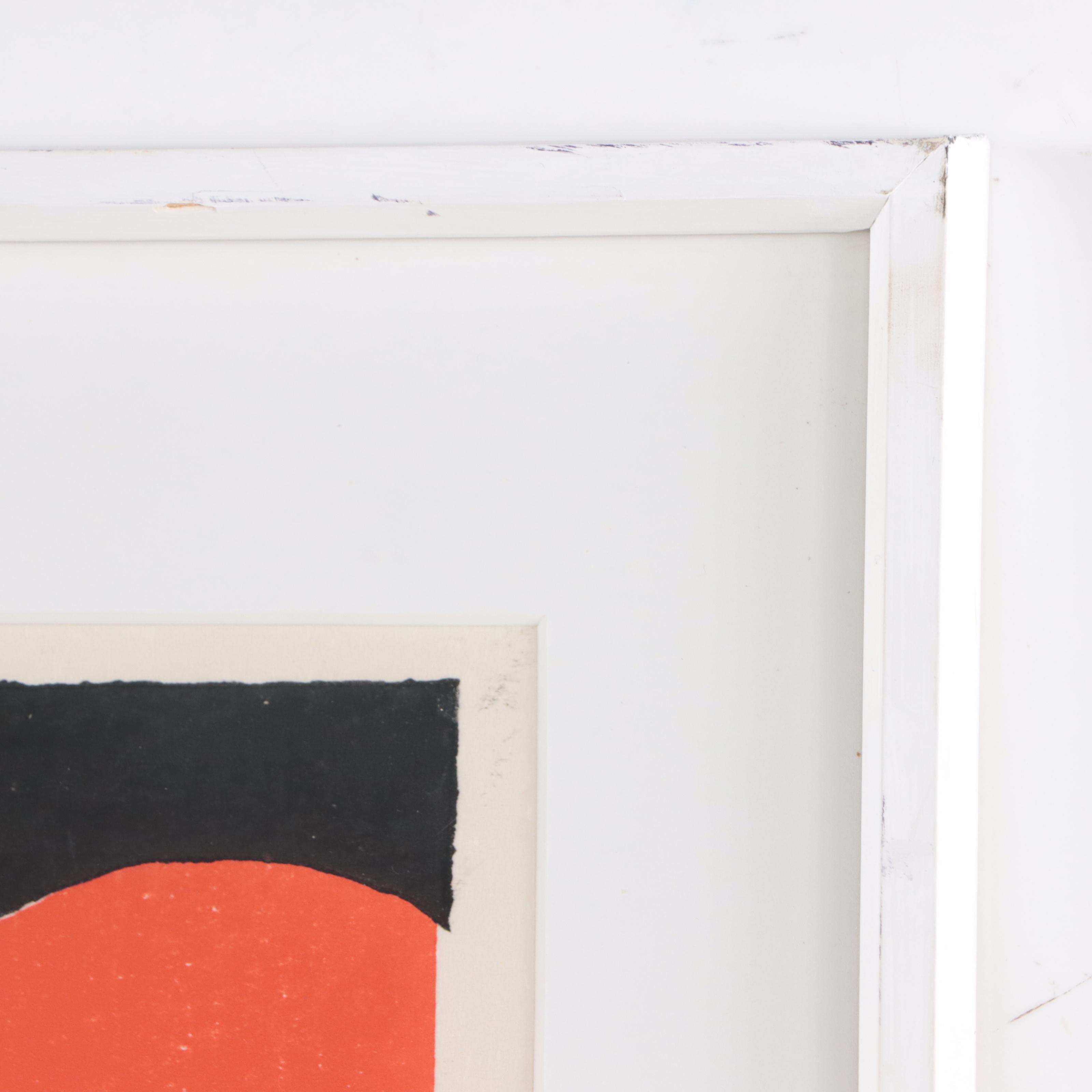 Paul Arnold Woodcut "On Target," Circa 1980