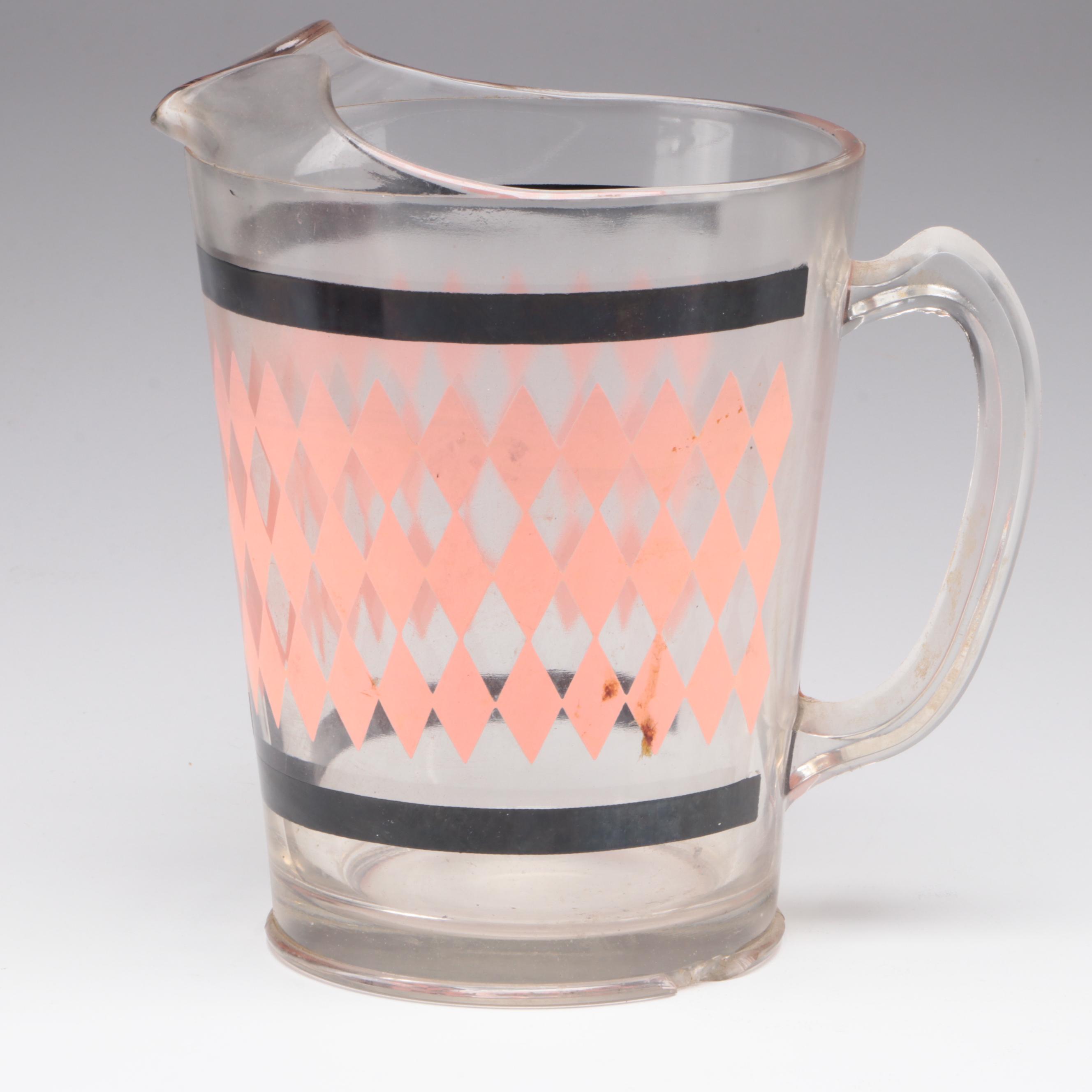 Mid Century Modern Pink Diamond Lemonade Set with Other Tumblers