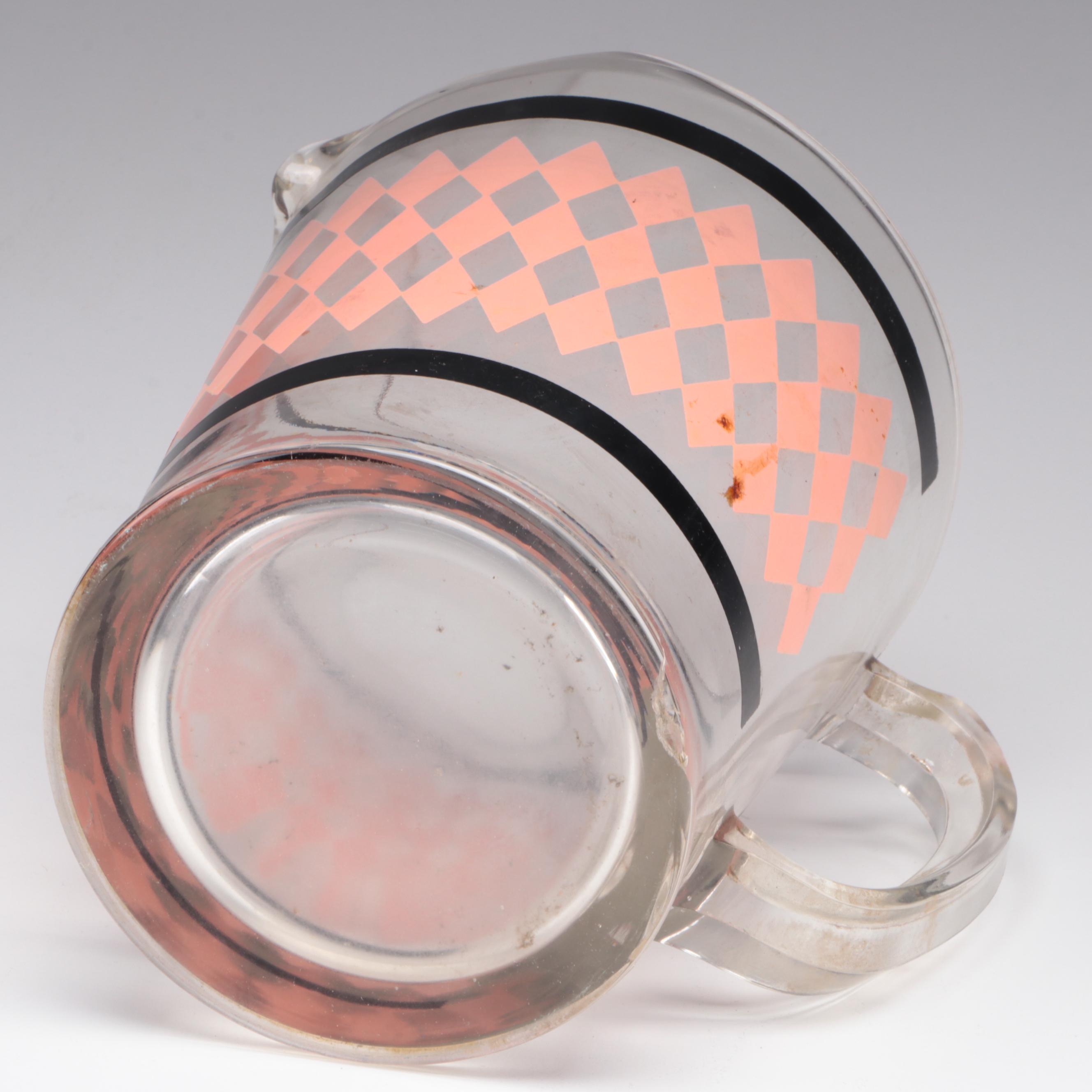 Mid Century Modern Pink Diamond Lemonade Set with Other Tumblers