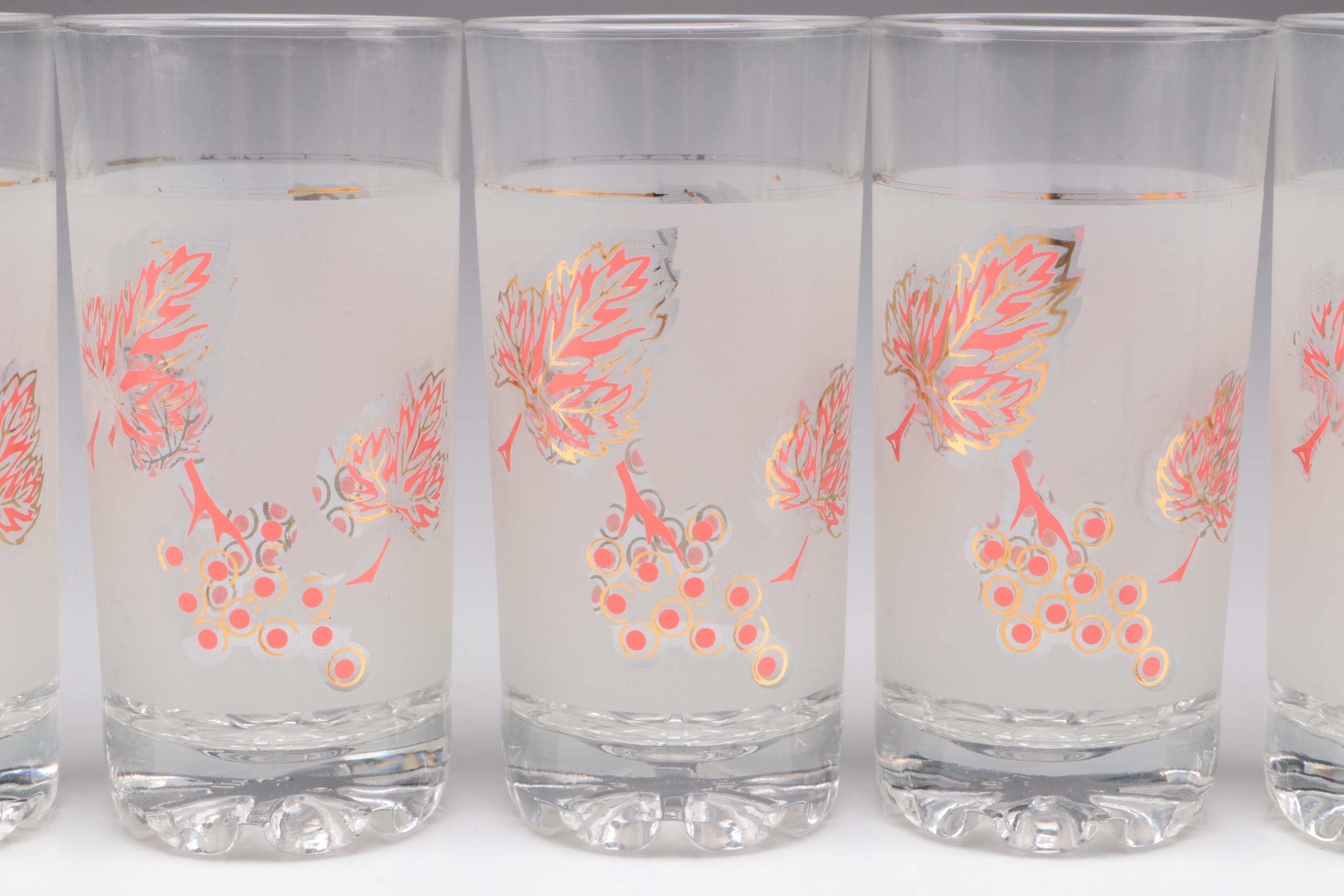 Mid Century Modern Pink Diamond Lemonade Set with Other Tumblers