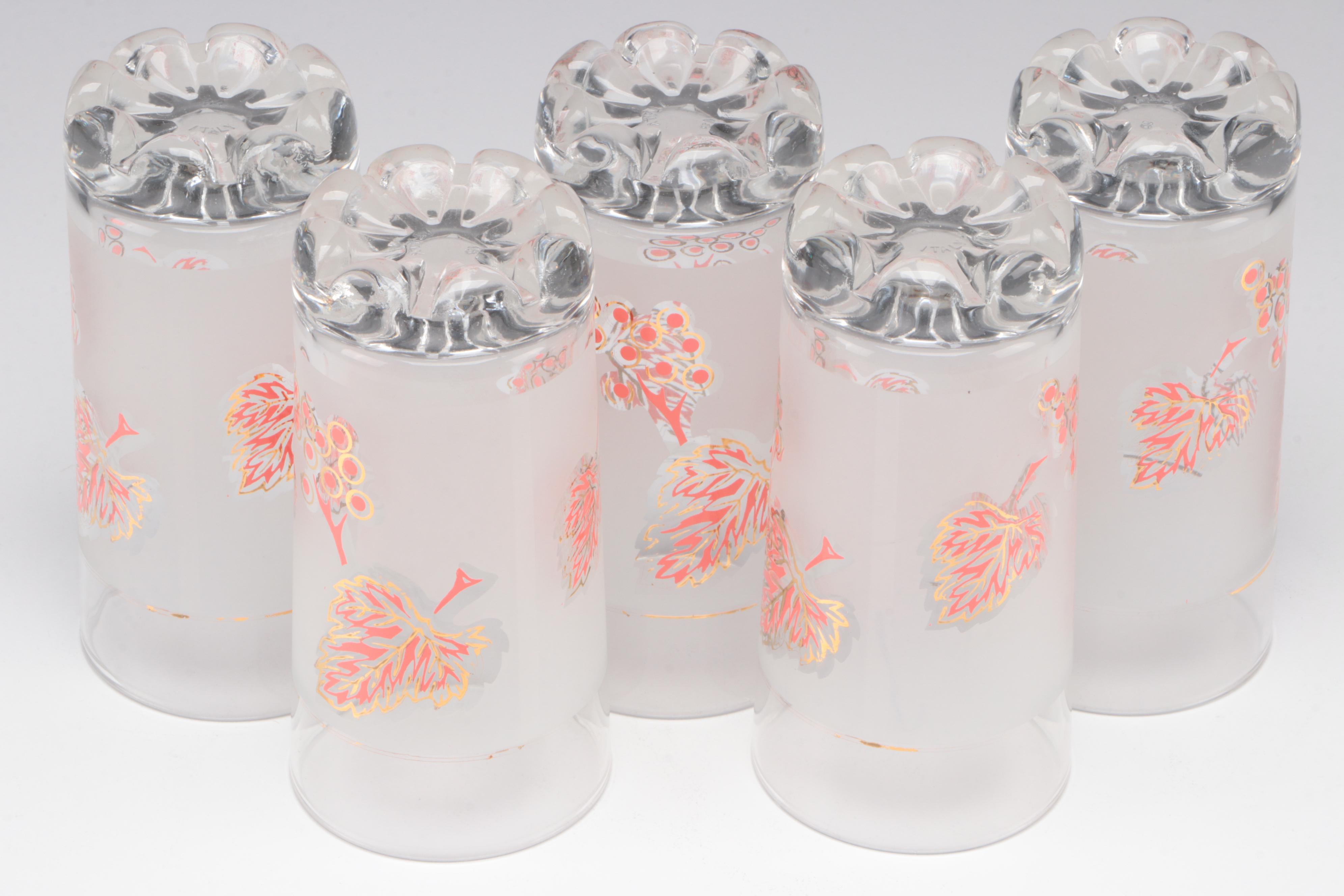Mid Century Modern Pink Diamond Lemonade Set with Other Tumblers