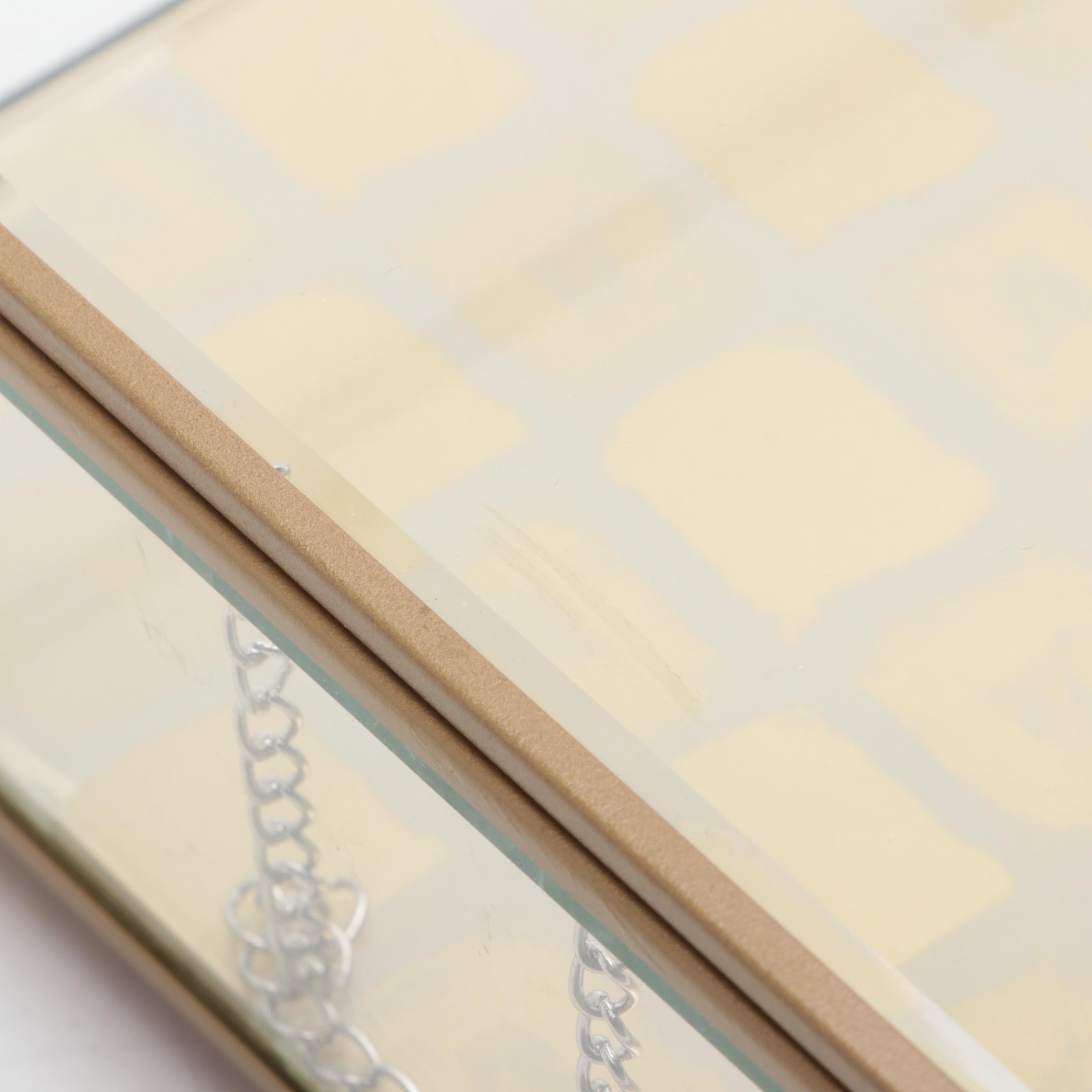 Beveled Glass and Brassed Metal Jewelry Boxes