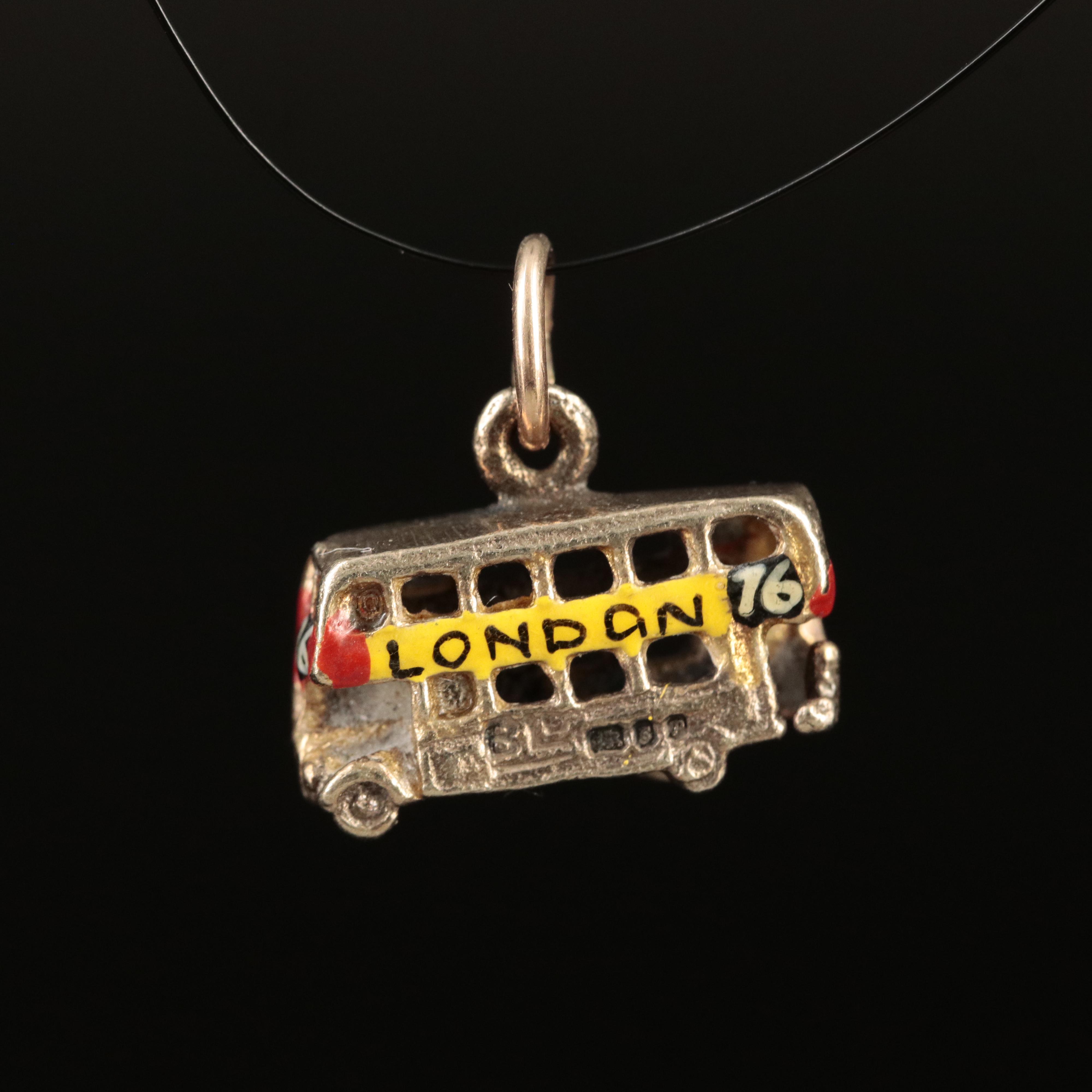 Vintage Sterling London Double Decker Bus Charm