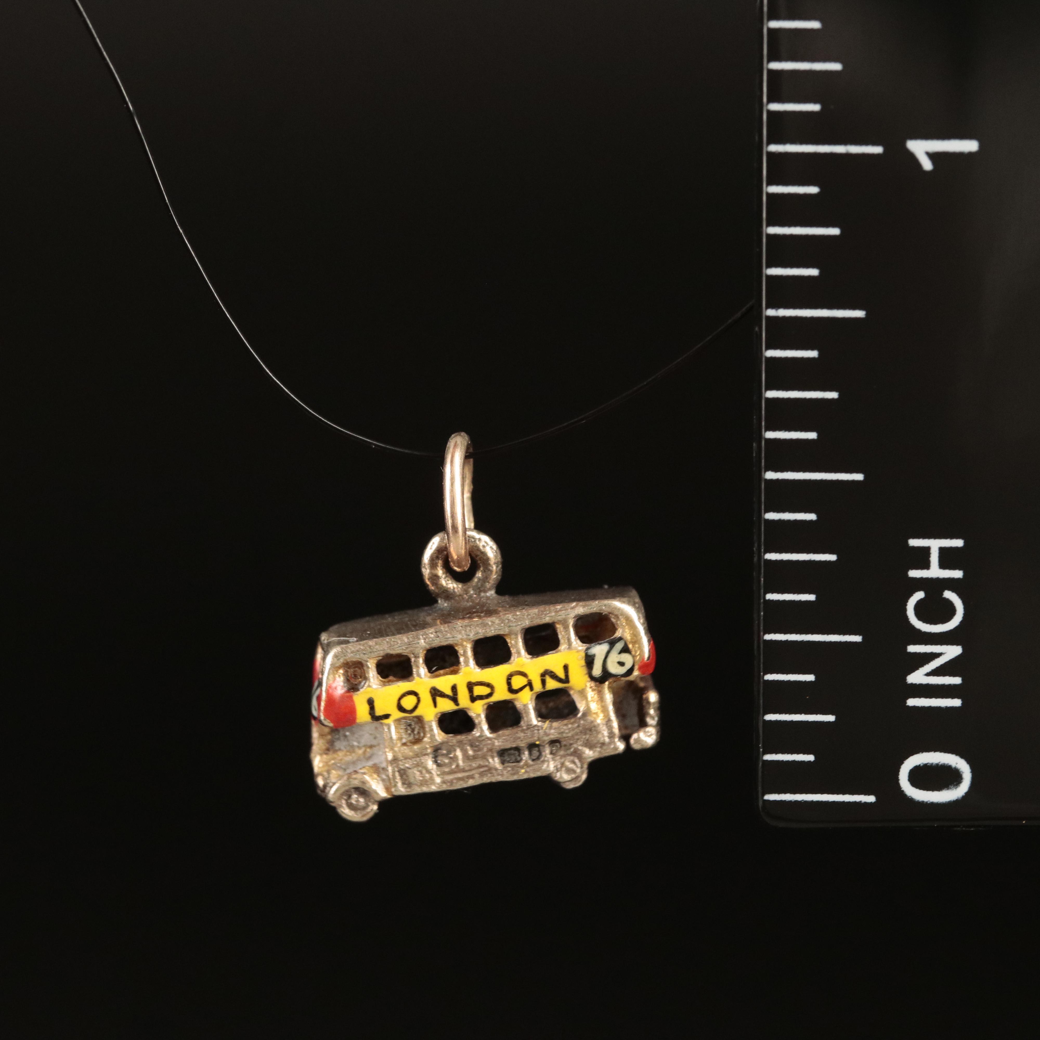 Vintage Sterling London Double Decker Bus Charm