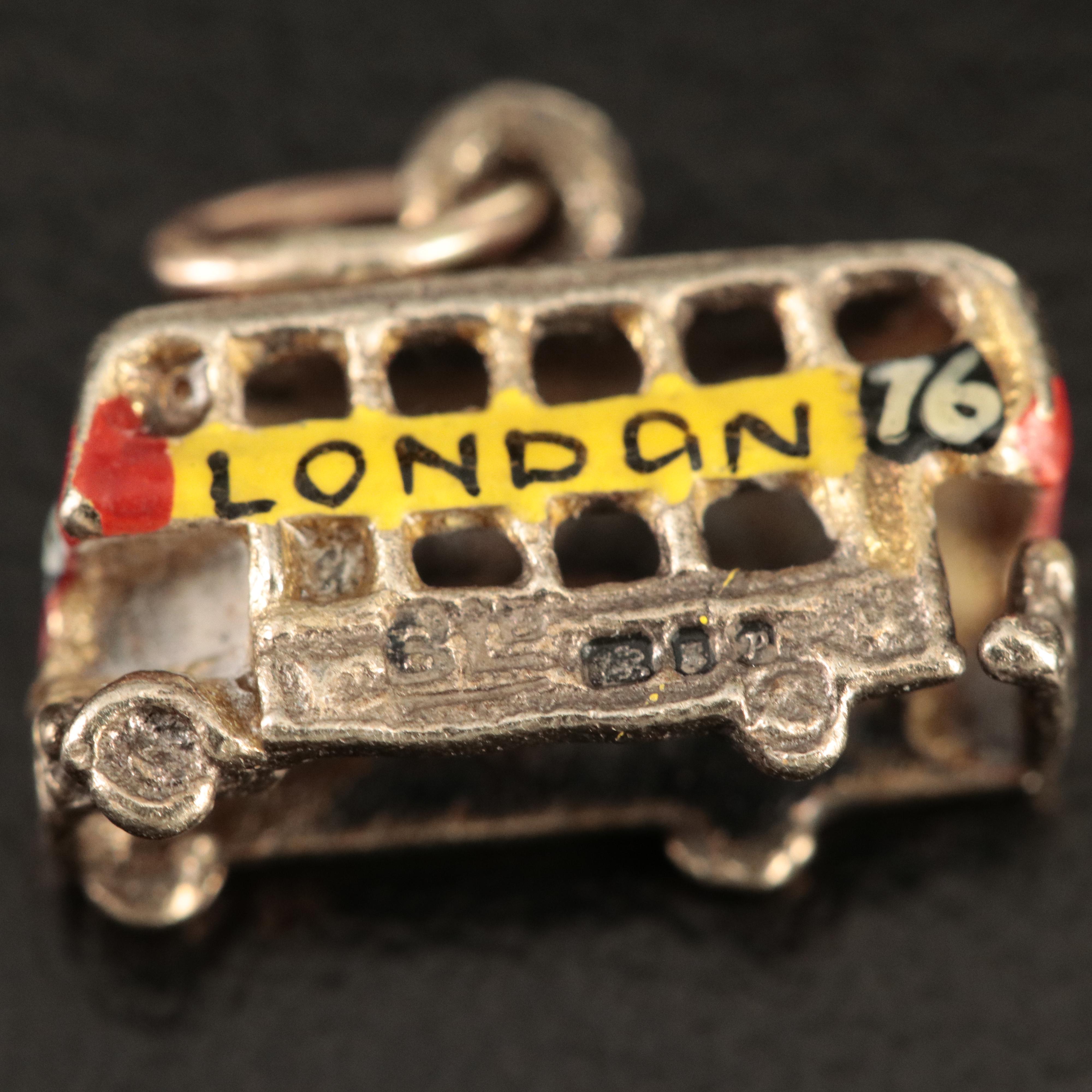 Vintage Sterling London Double Decker Bus Charm