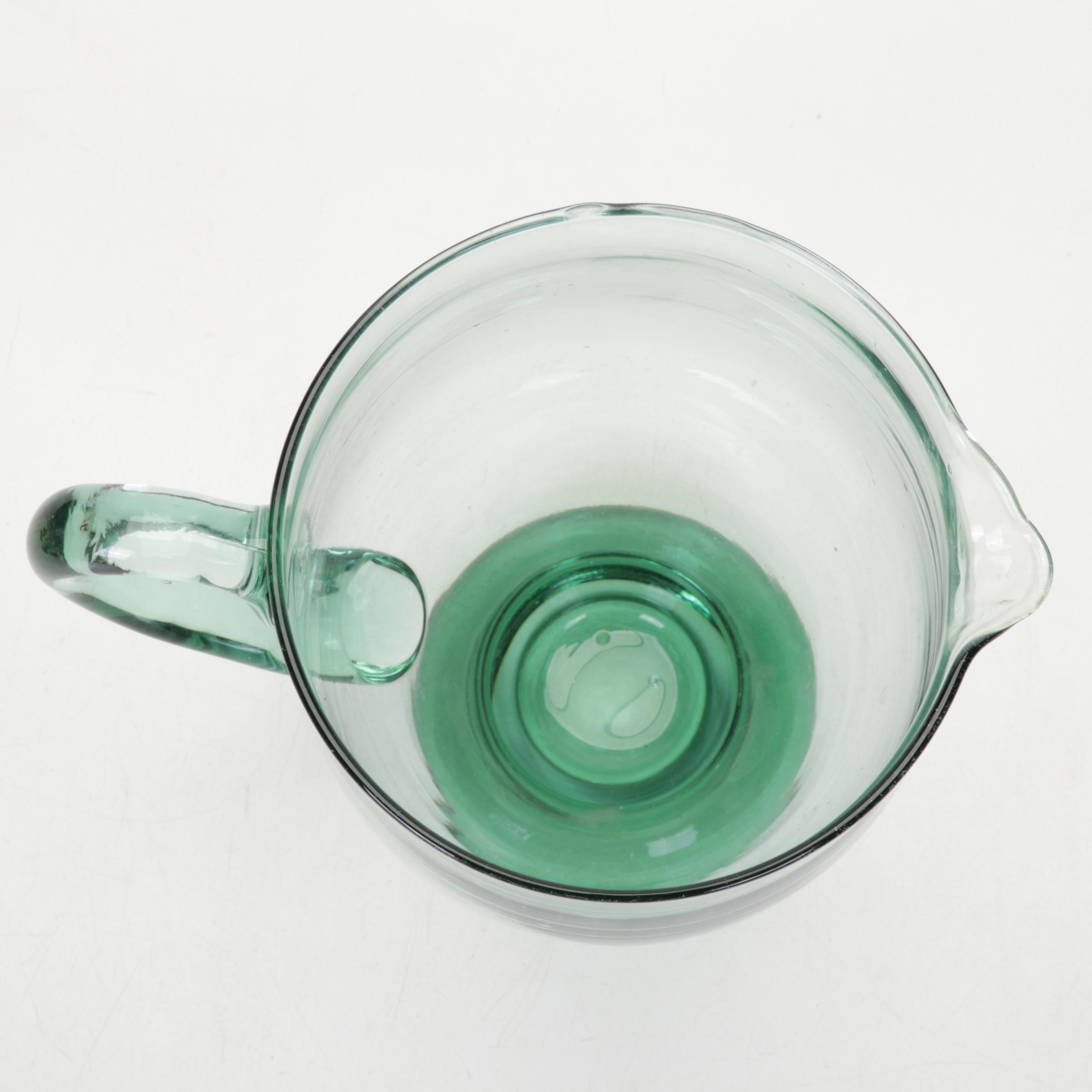 International Homes "Avalon" Glasses and Pitcher With Color Stem Pilsner Glasses