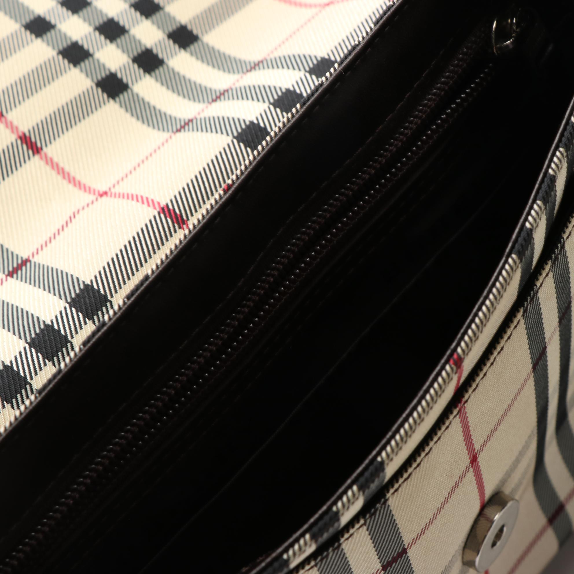 Burberry Crossbody Bag in House Check Nylon and Leather Trim