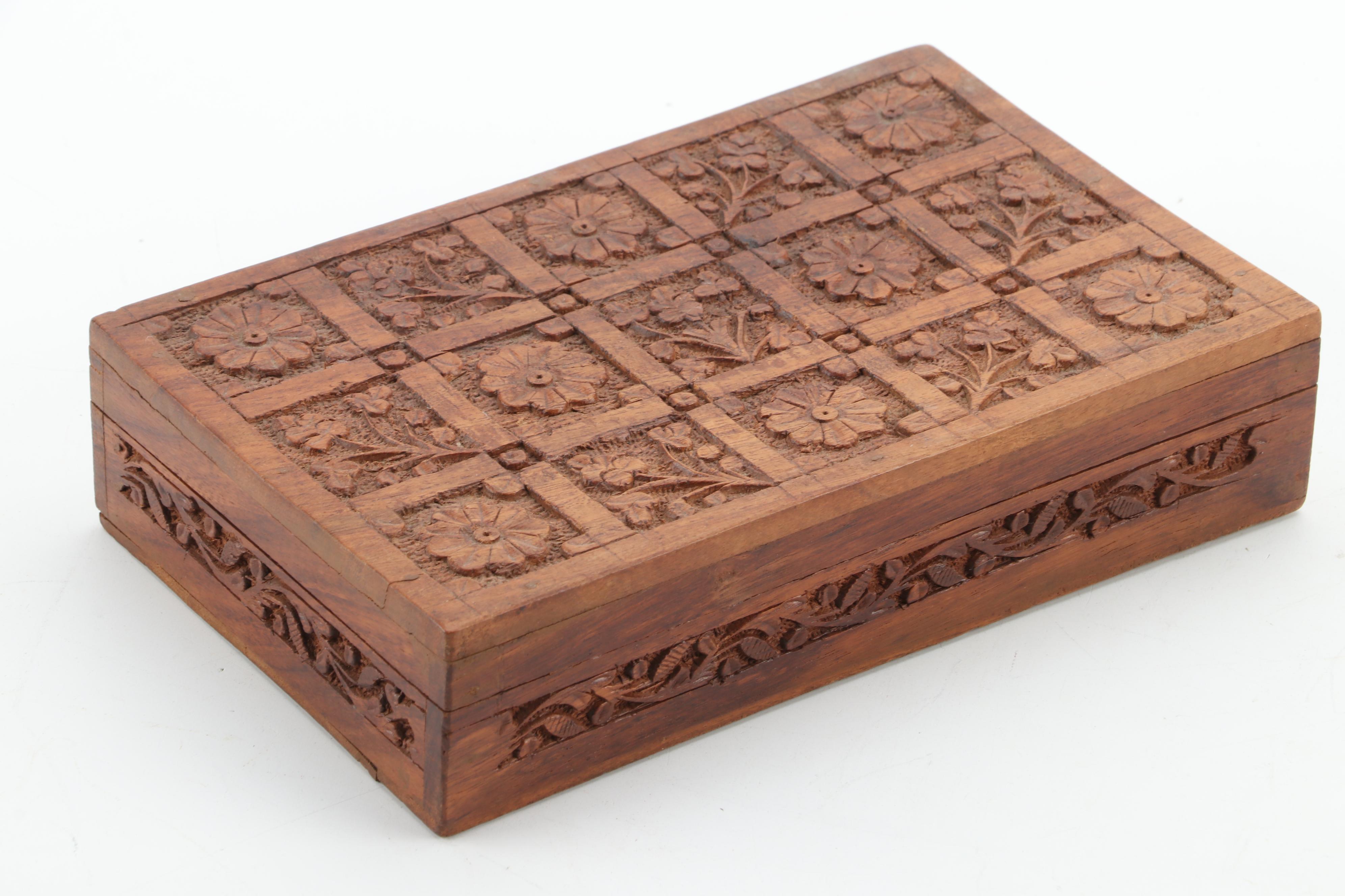 Assorted Decorative Wooden Boxes and Pair of Villy Candlesticks