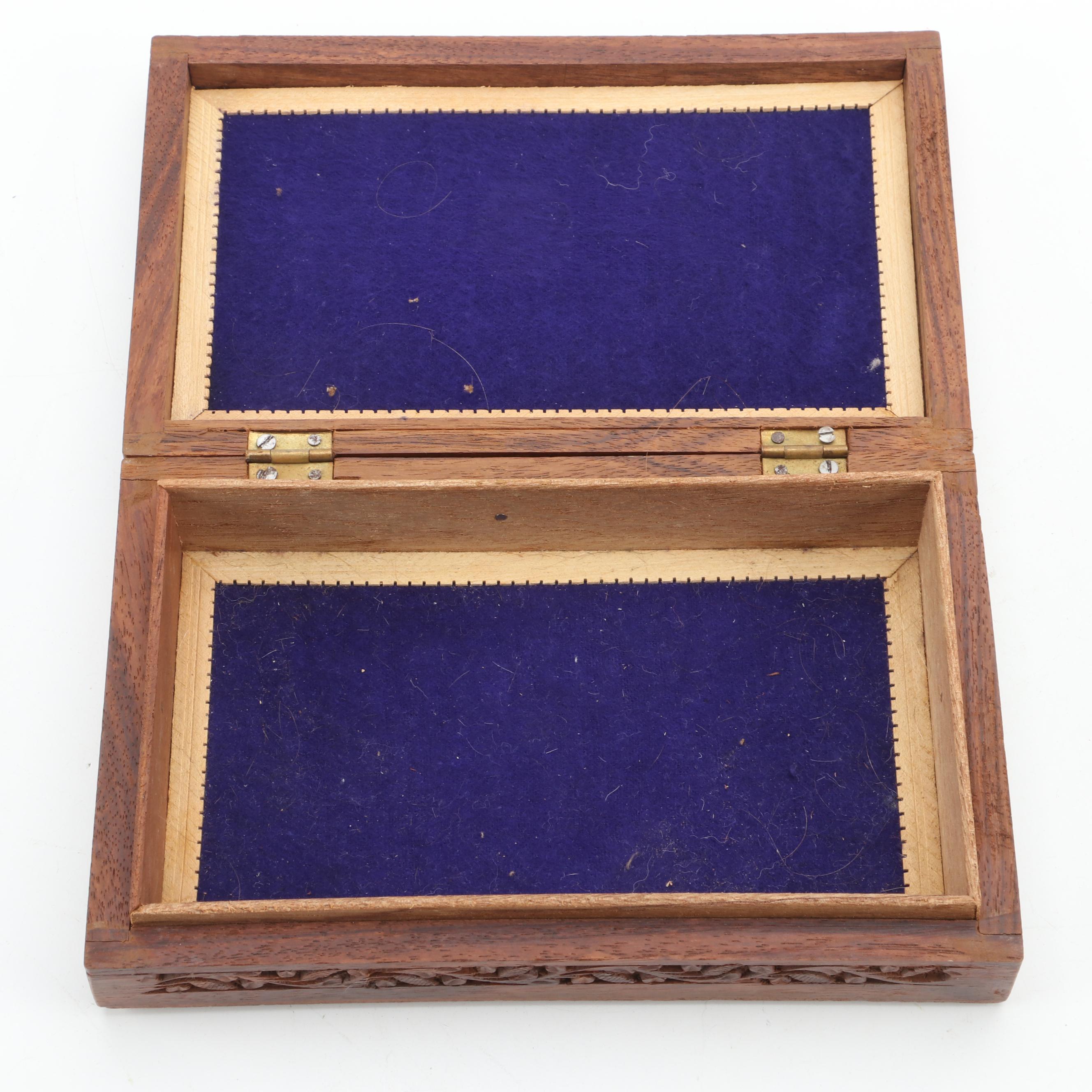 Assorted Decorative Wooden Boxes and Pair of Villy Candlesticks