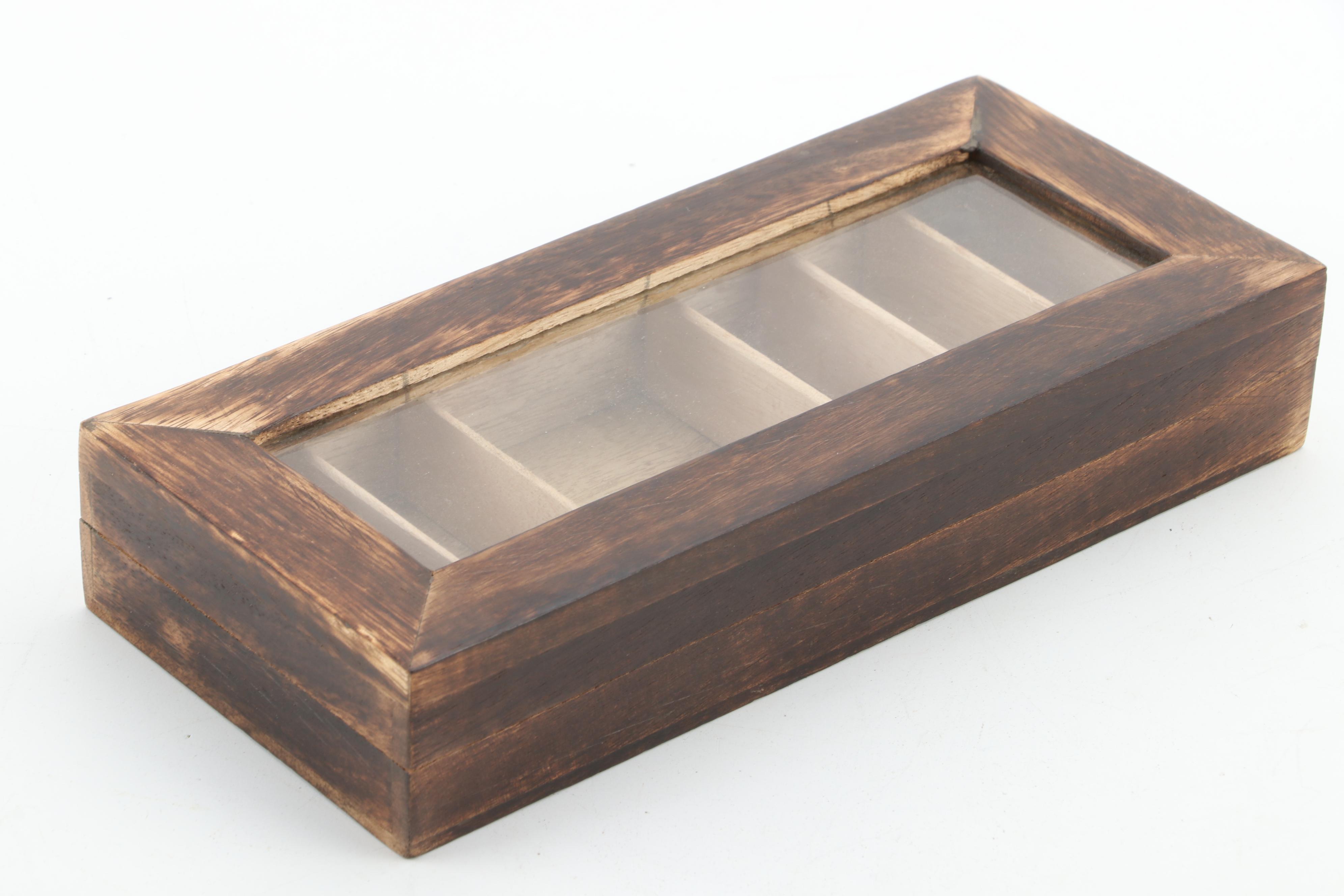 Assorted Decorative Wooden Boxes and Pair of Villy Candlesticks