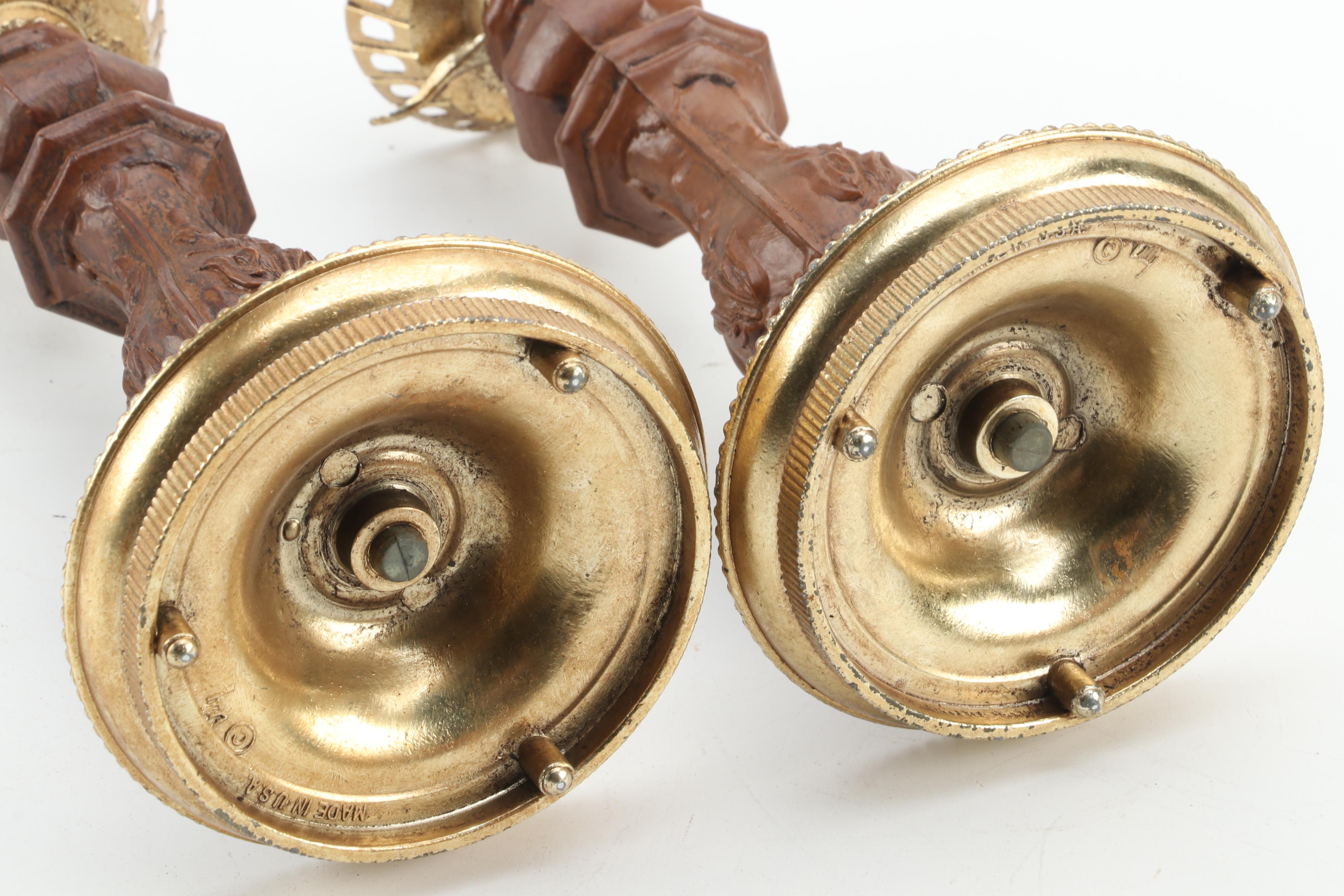 Assorted Decorative Wooden Boxes and Pair of Villy Candlesticks