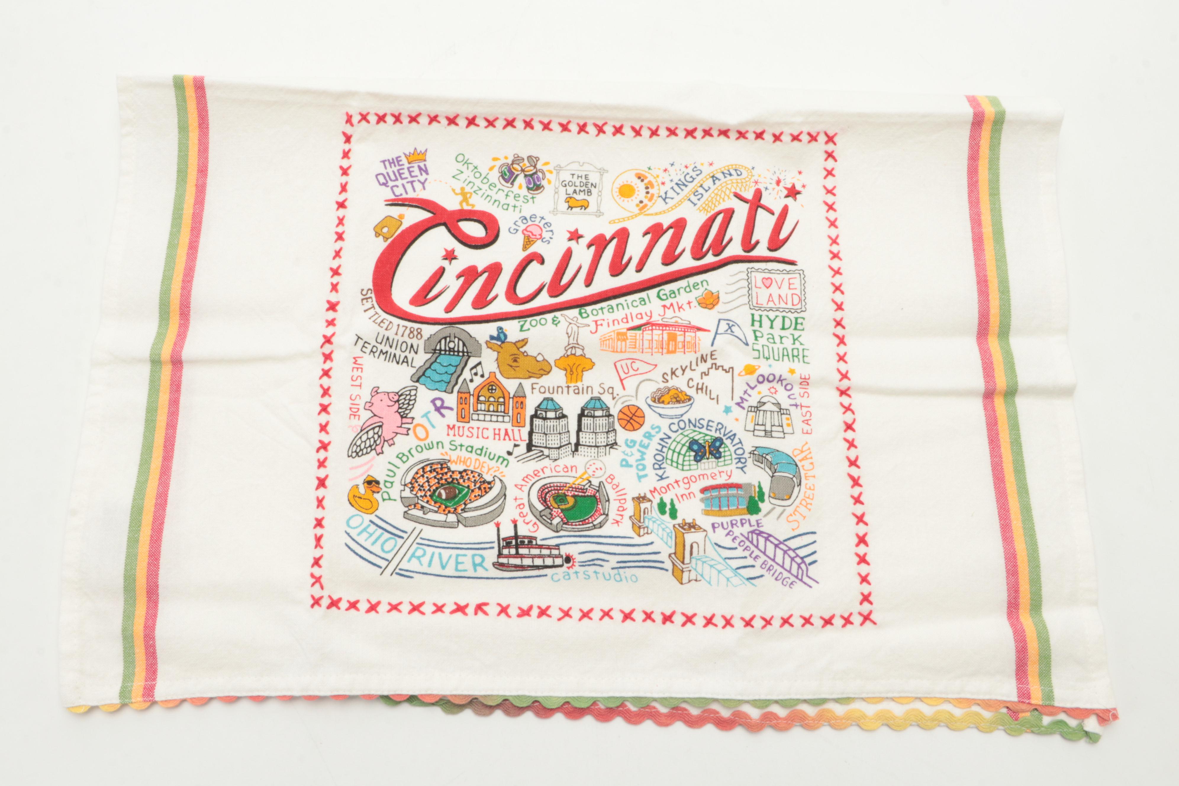 Catstudio Cincinnati Dish Towel with Other Tableware and Décor